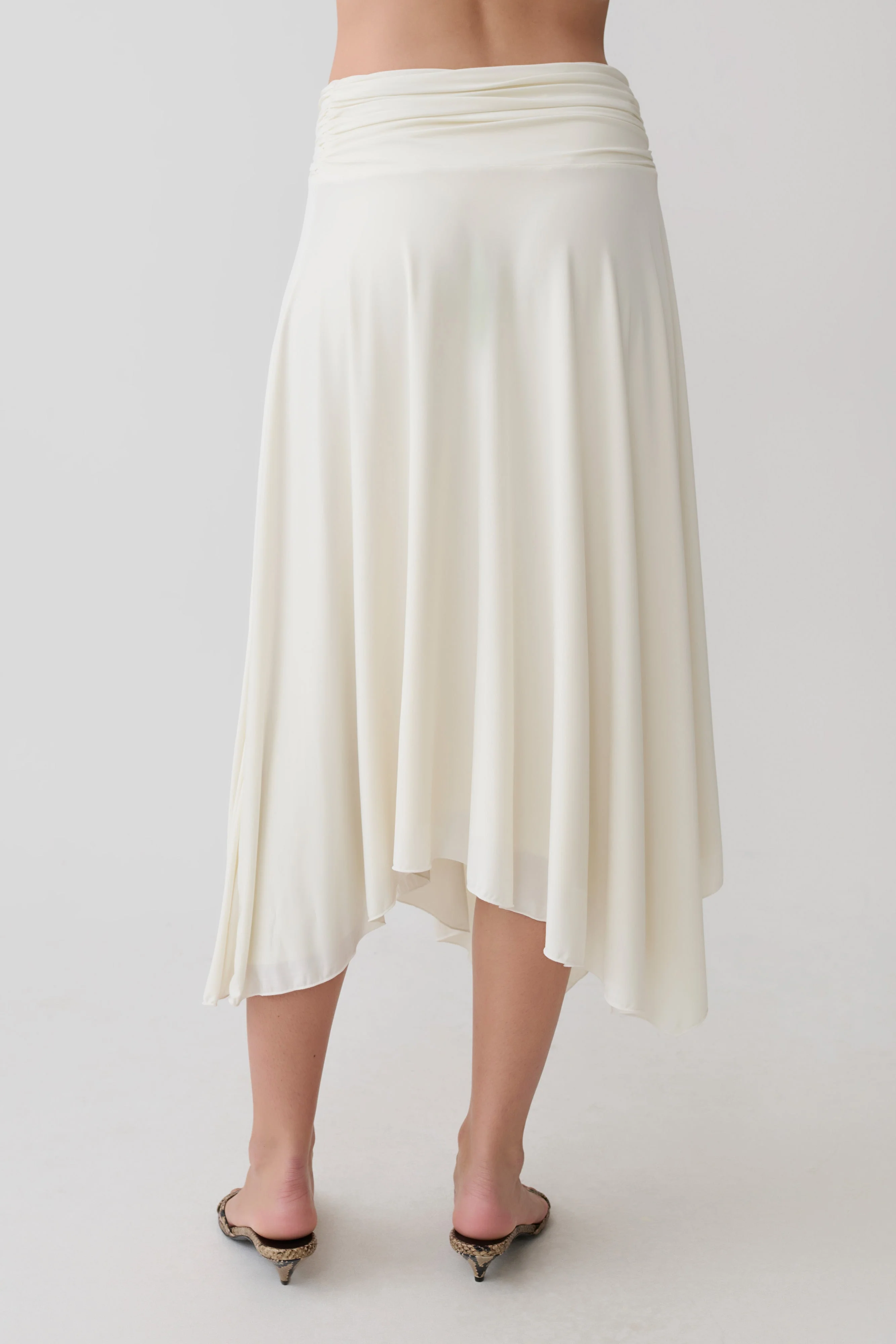 Luu Slinky Midi Skirt - Ivory - Image 5