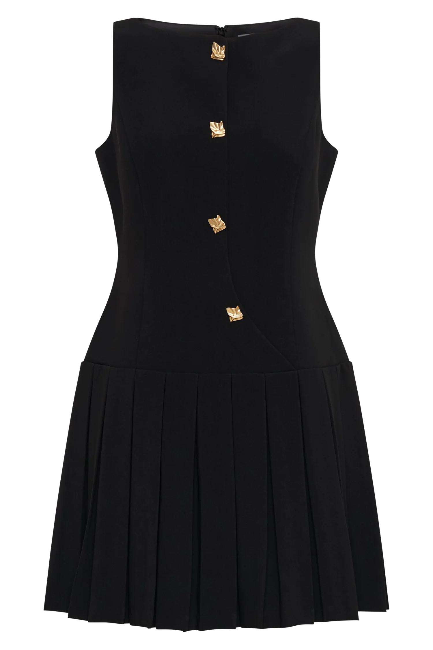 Mackenzie Sleeveless Pleated Mini Dress - Black - Image 9