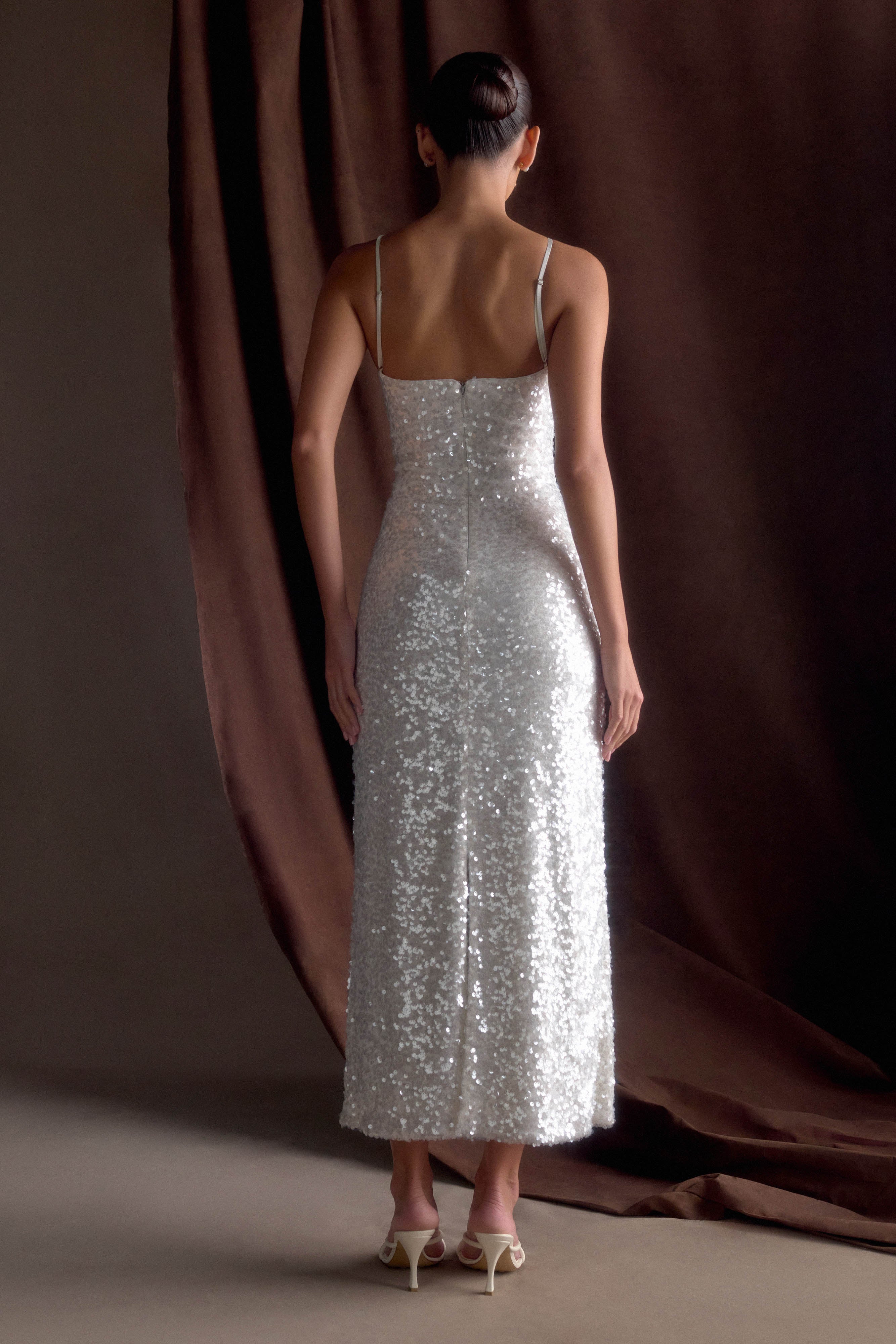 Makari Sequin Maxi Dress - White - Image 2