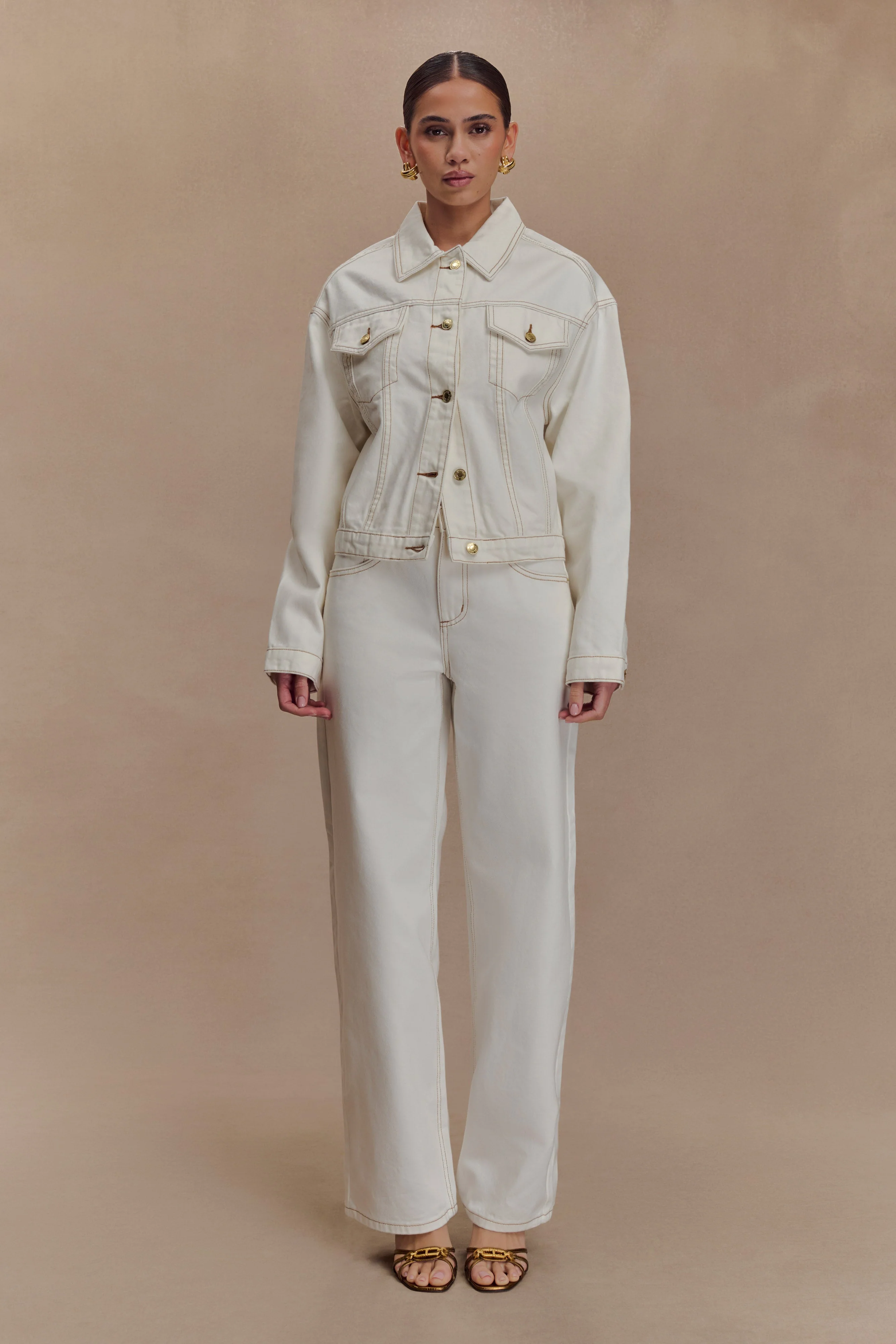 Mannon Mid Rise Denim Jeans - White - Image 4