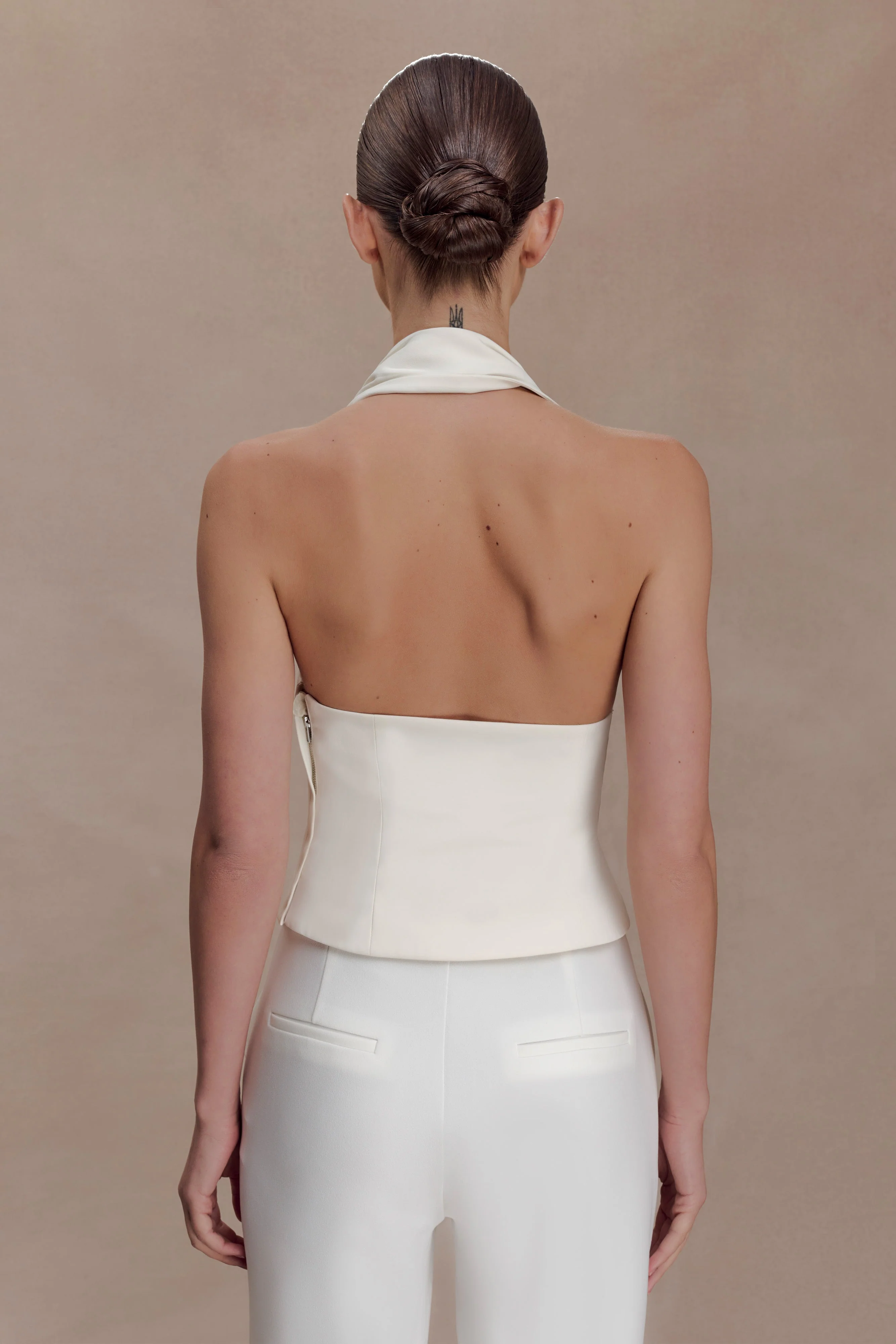 Marina Halter Top With Hardware - Ivory - Image 2