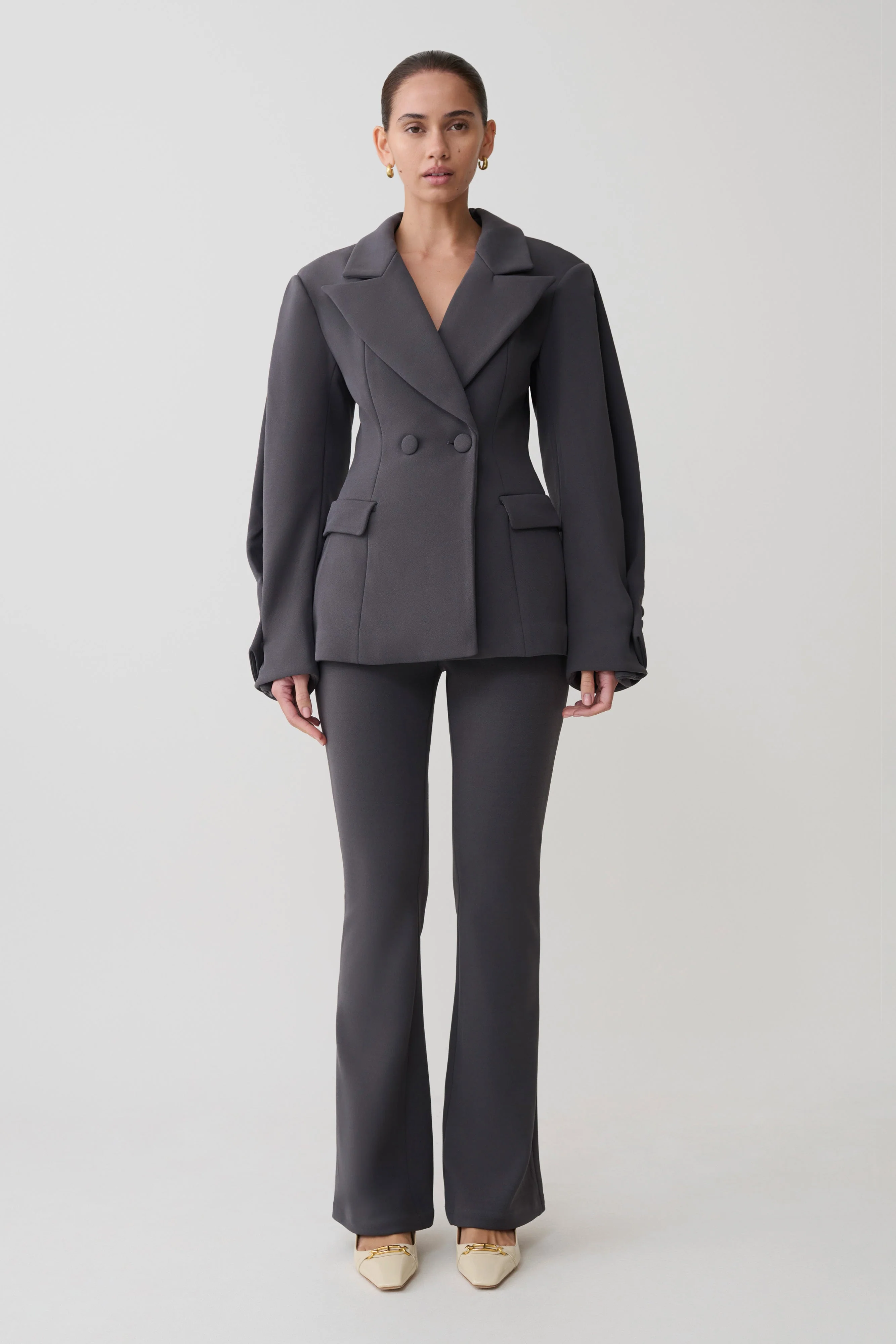 Marion Fit And Flare Pant - Charcoal Shadow - Image 4