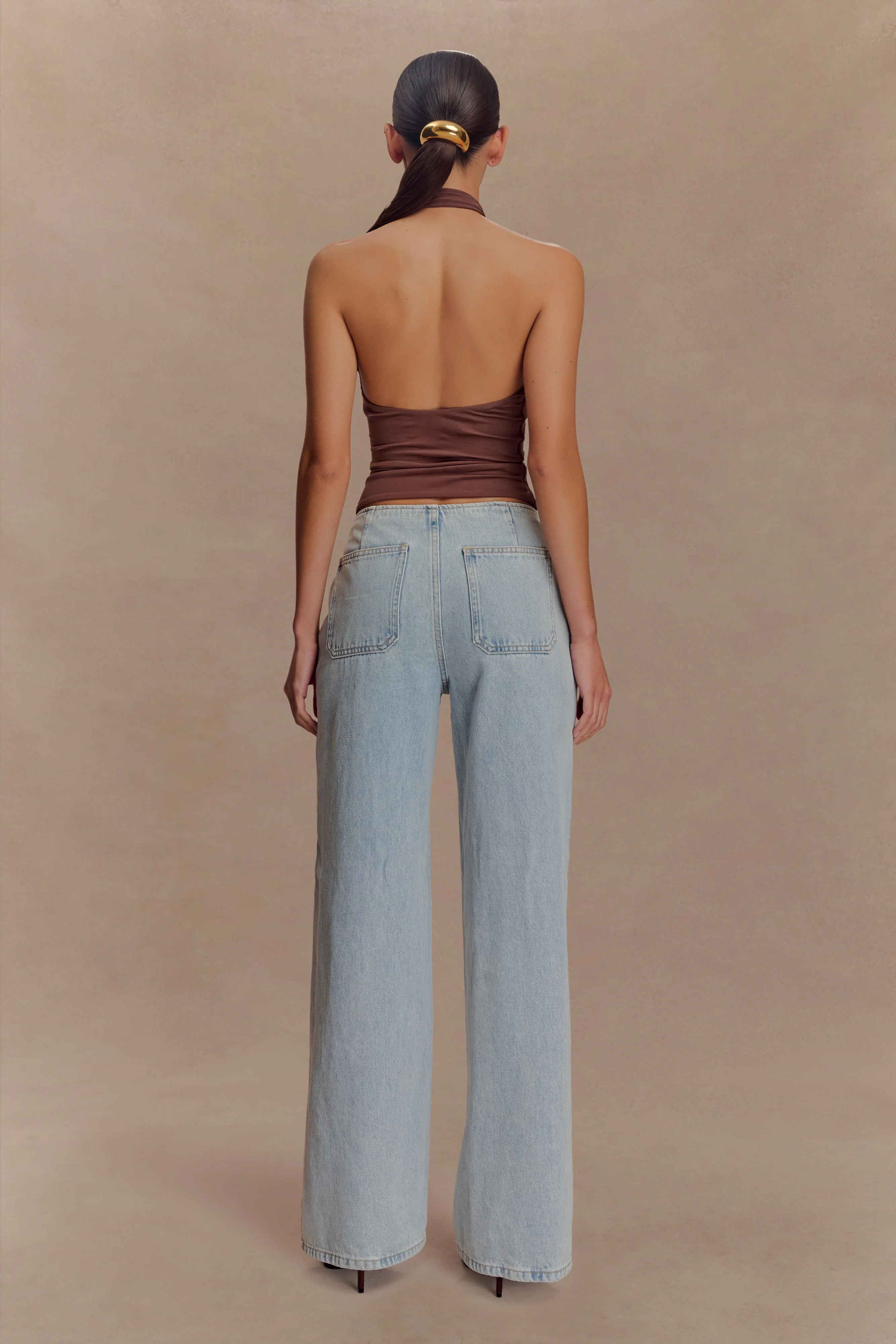 Mariposa Slinky Halter Top - Chocolate - Image 5