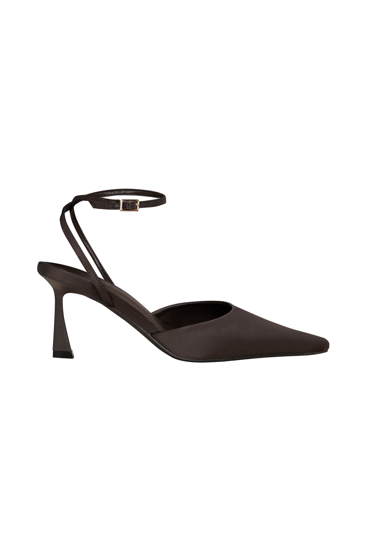 Marley Satin Pointed Heel - Chocolate - Image 2