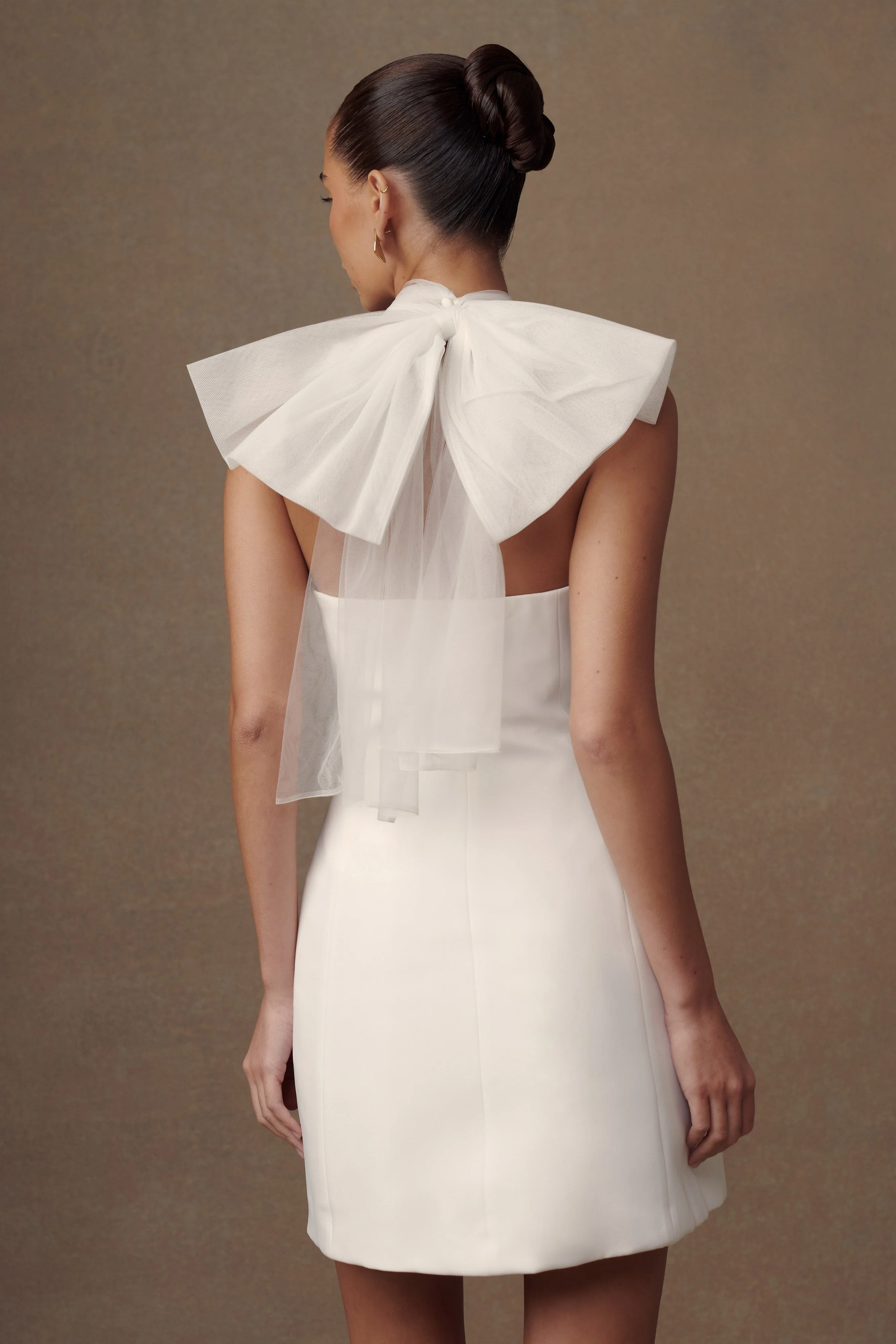 Maryam Tulle Bow Mini Dress - White - Image 5