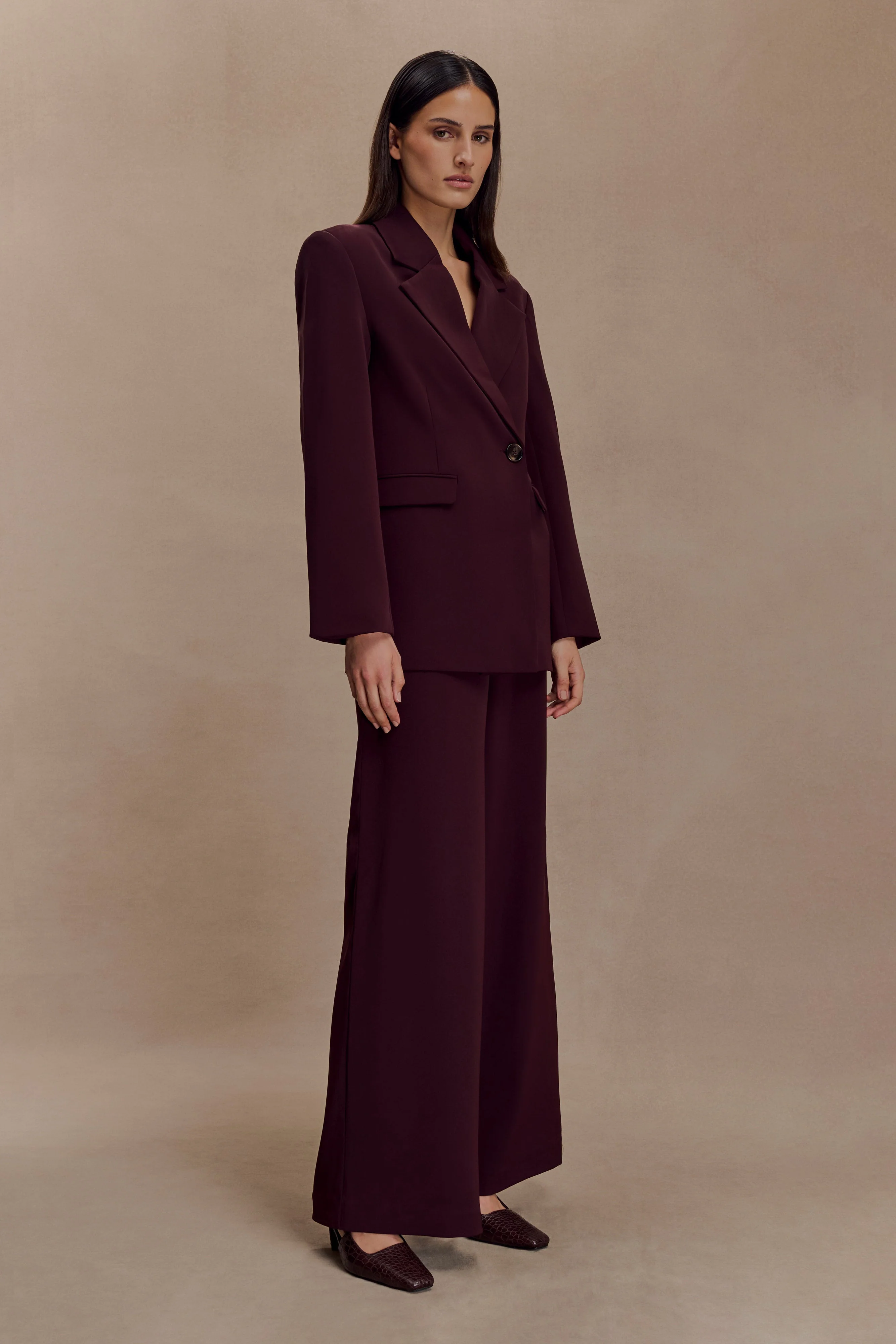 Mateo Oversized Blazer - Mahogany - Image 4