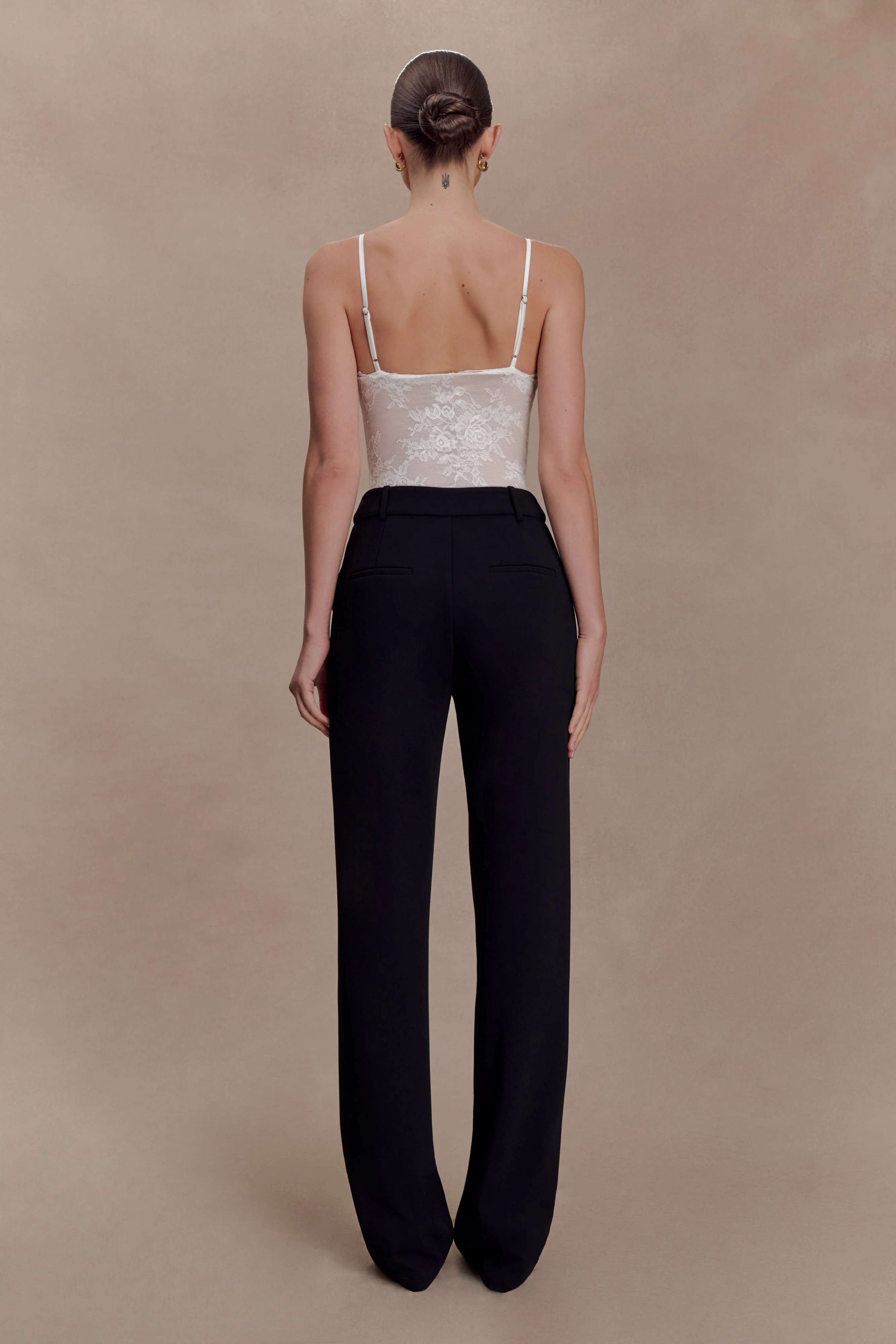 Maude Crepe Straight Leg Pants - Black - Image 2