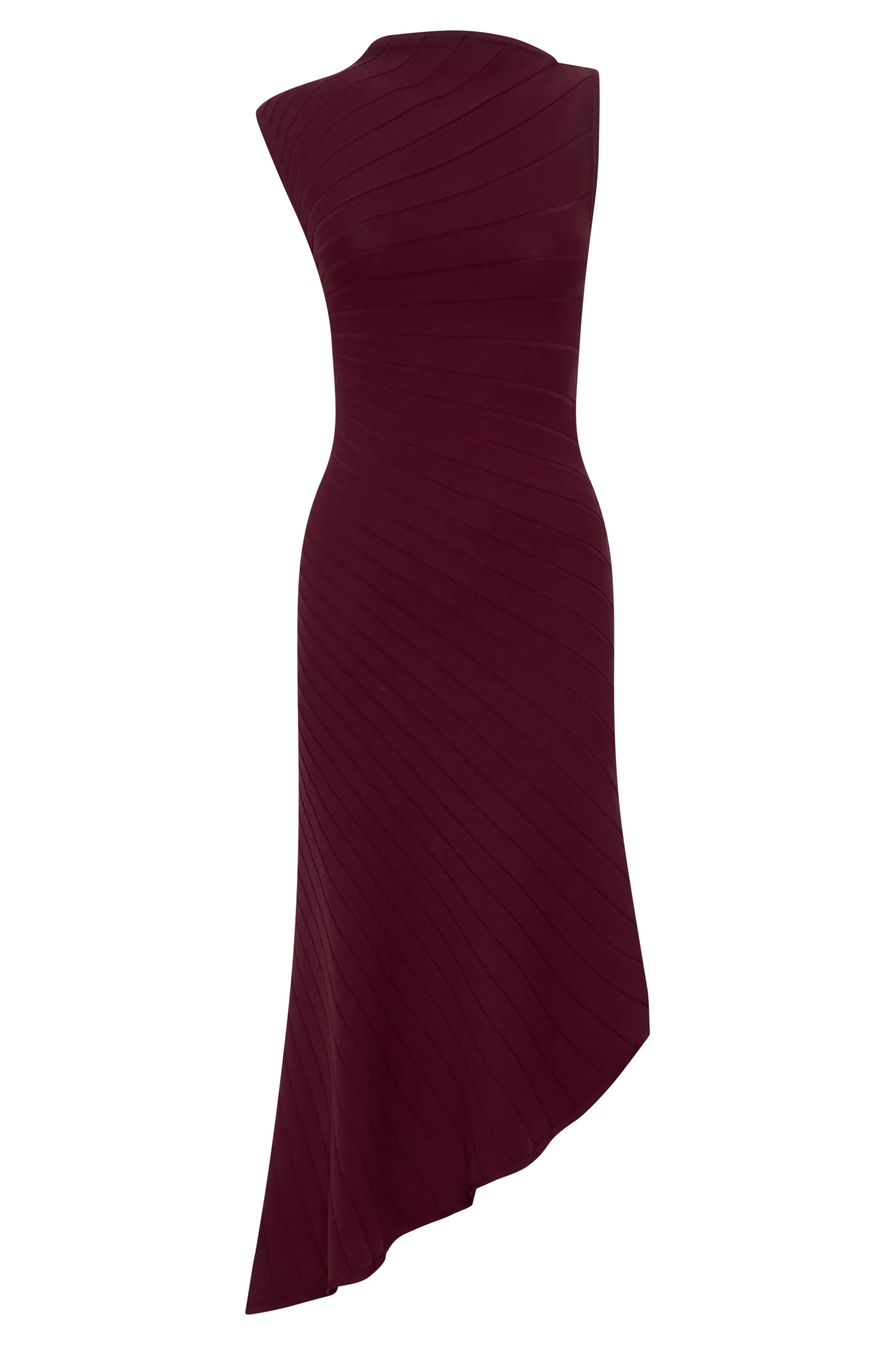 Milasandra Pleated Knit Dress - Plum - Image 13