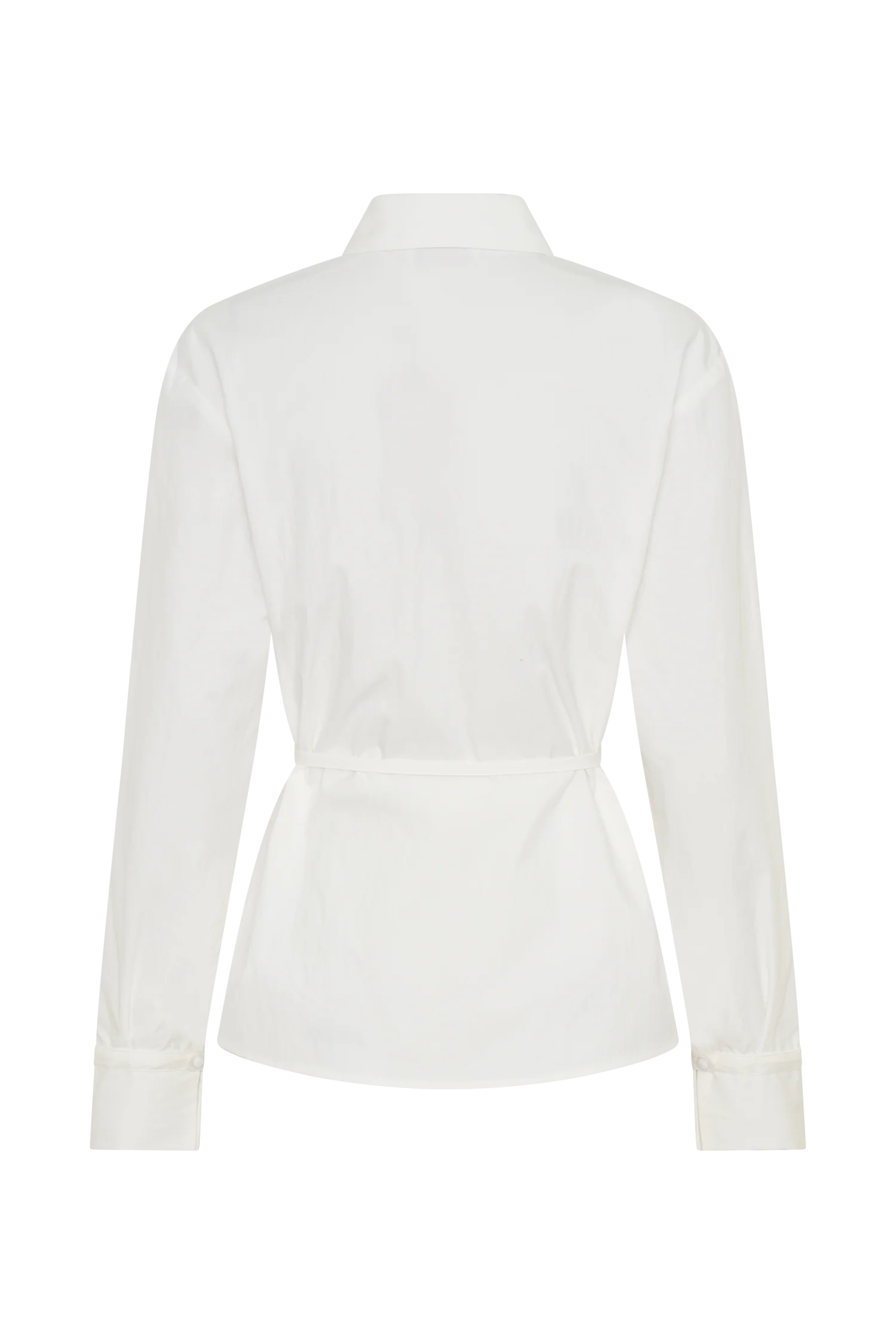Millie Tie Back Cotton Shirt - White - Image 9