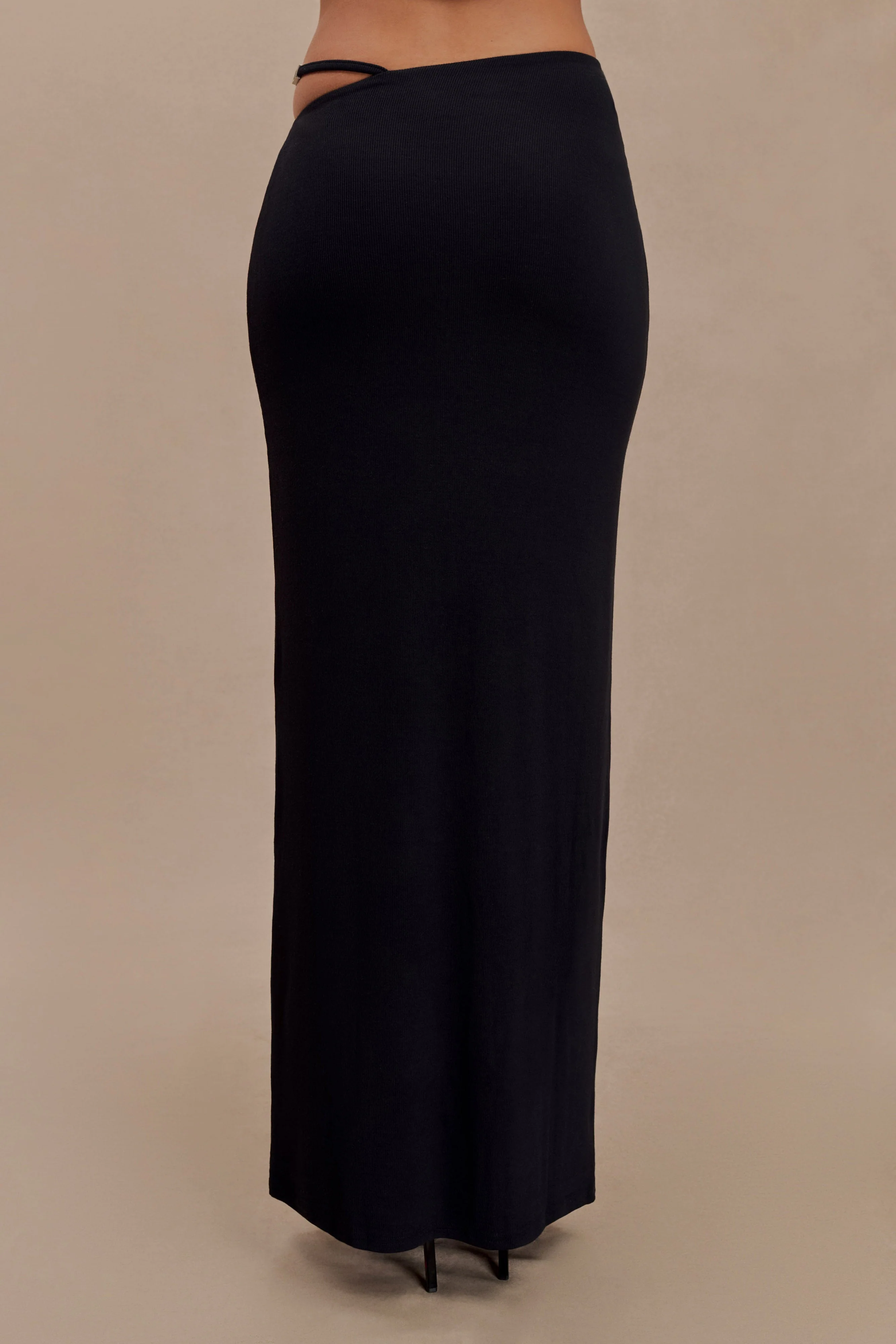 Natalia Modal Buckle Maxi Skirt - Black - Image 6