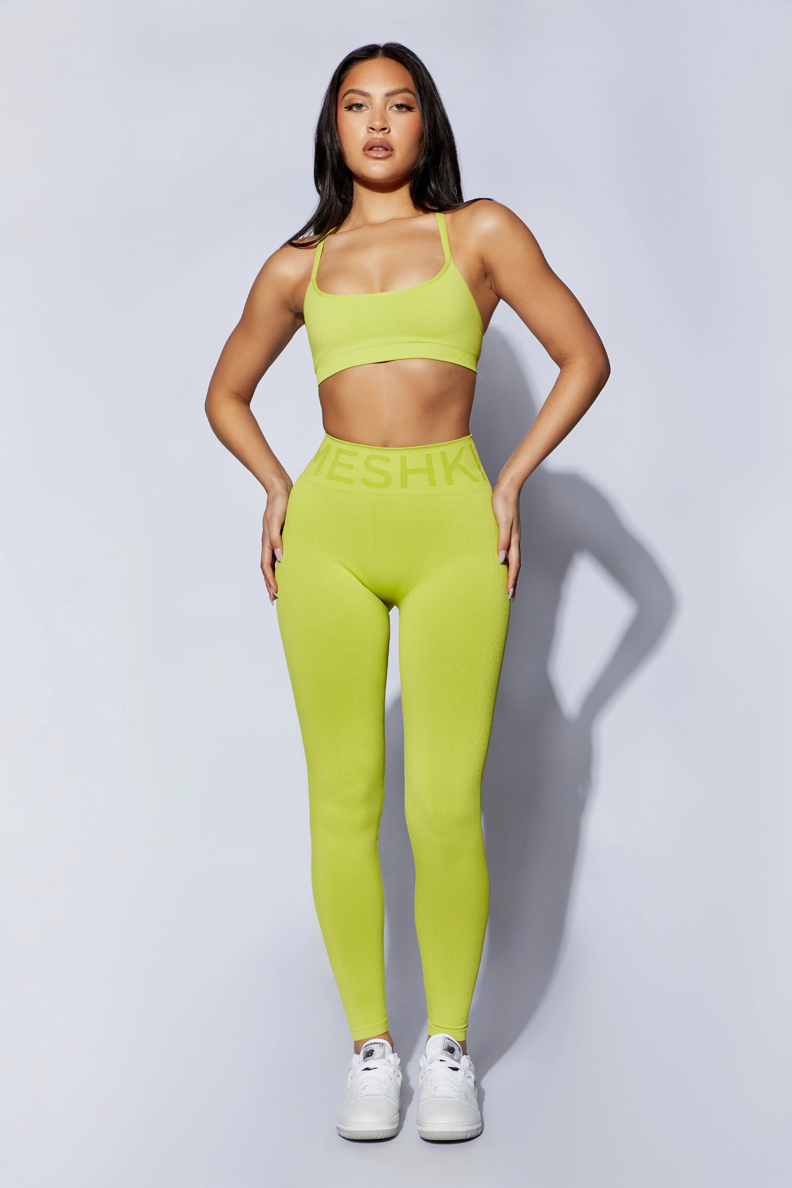 Nyx Cross Back Seamless Crop - Lime Green - Image 6