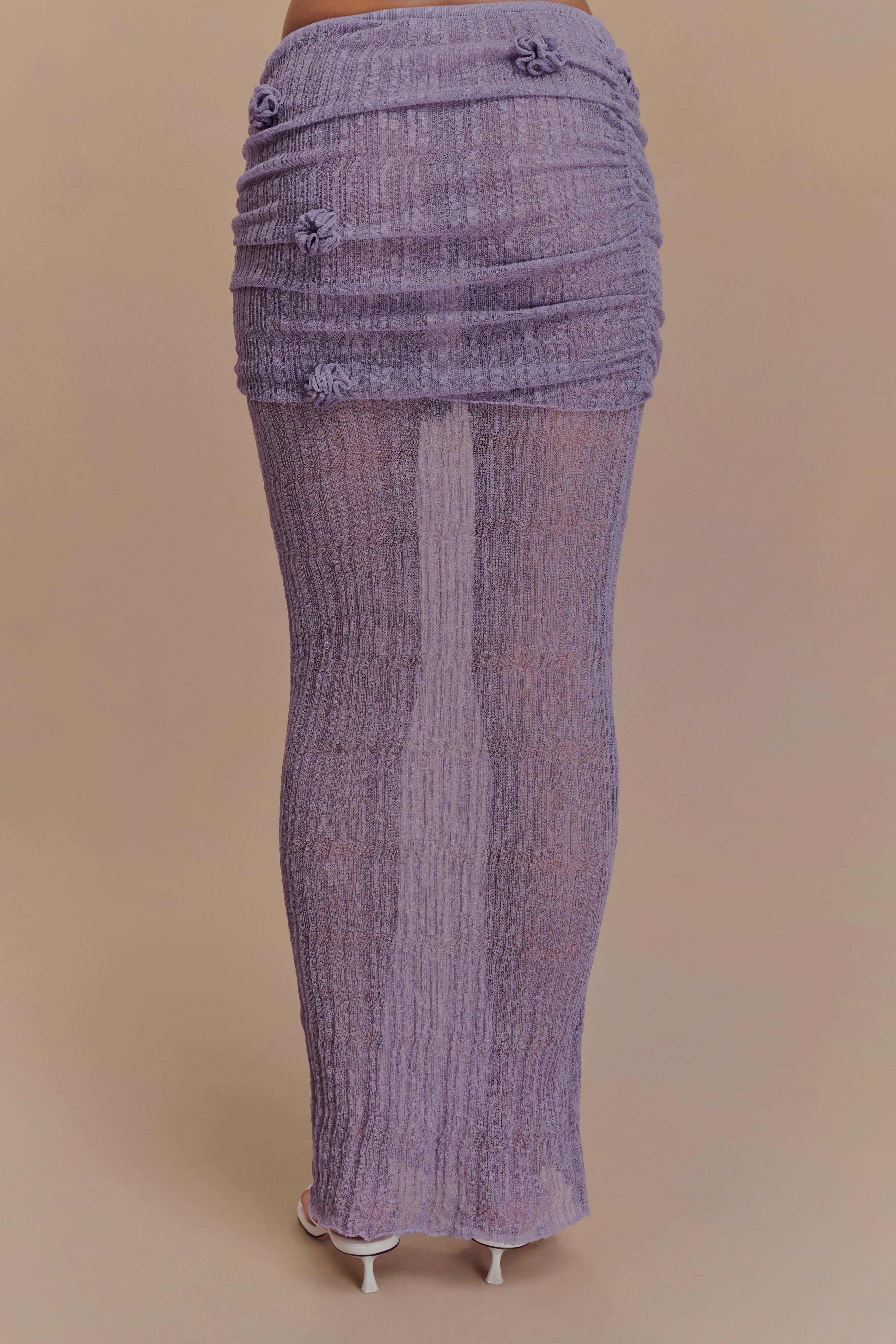 Orianna Orchid Knit Maxi Skirt - Orchid - Image 2