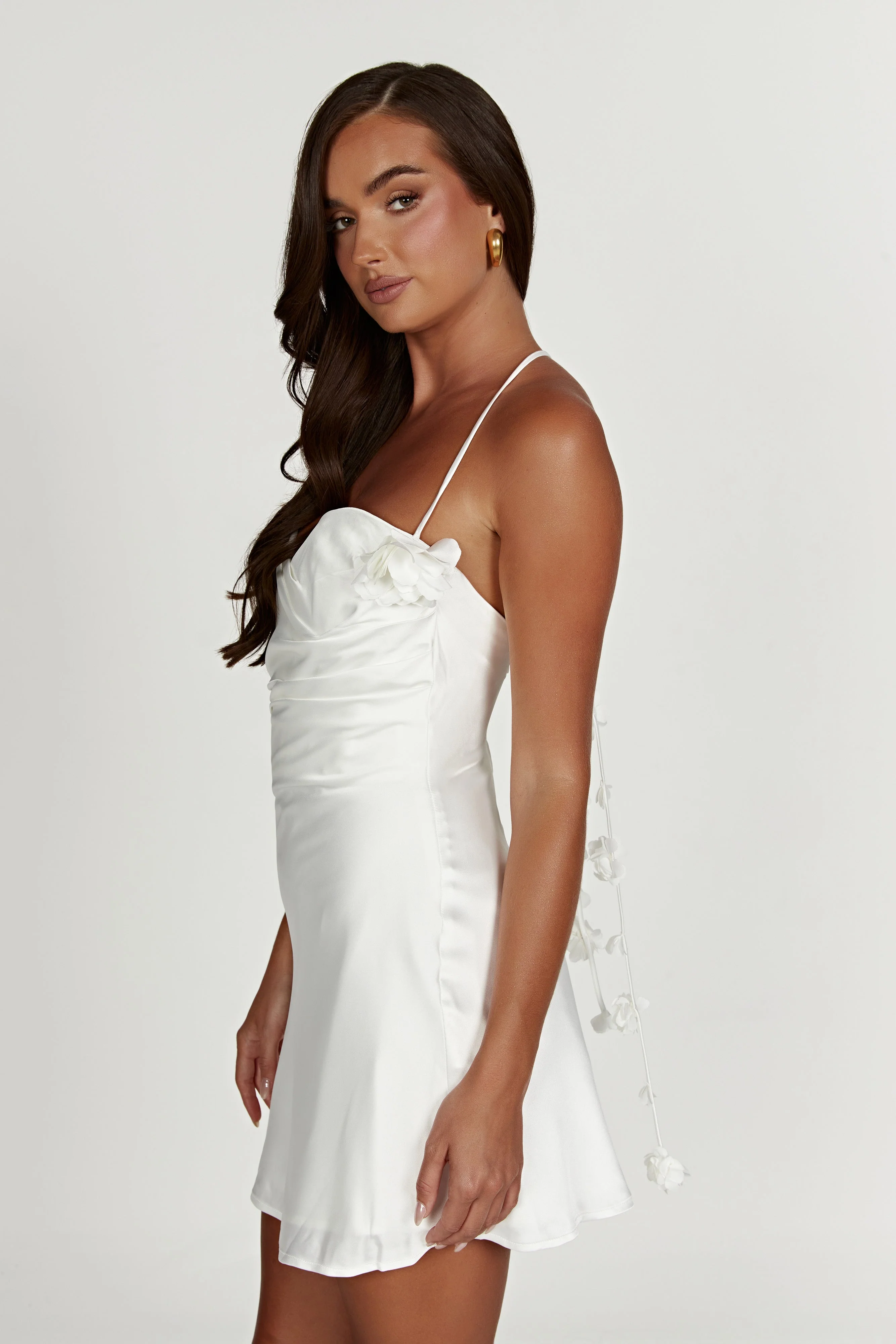 Otillie Rose Halter Mini Dress - White - Image 7