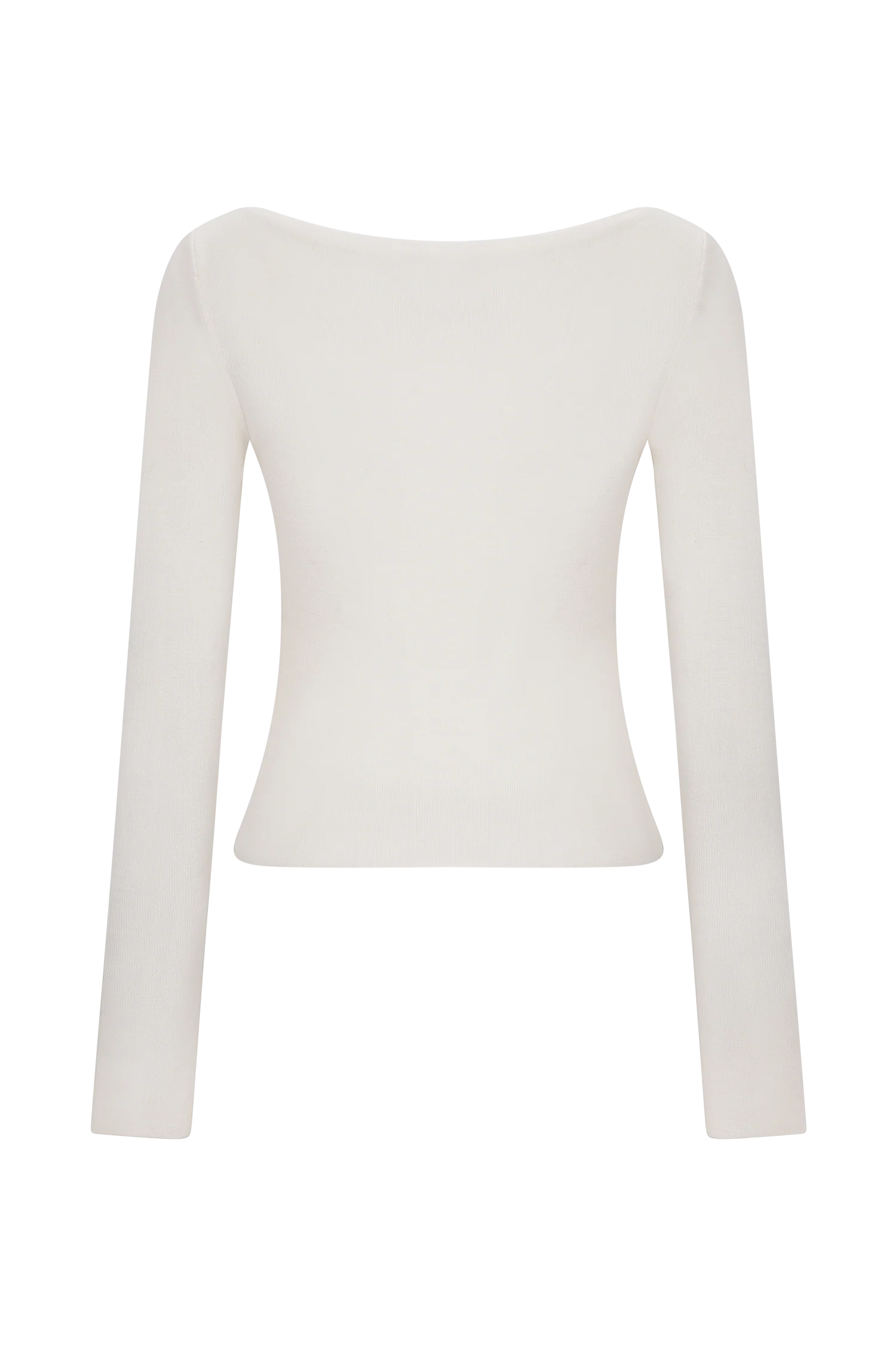 Paedyn Merino Wool Ribbed Long Sleeve Top - Ivory - Image 10