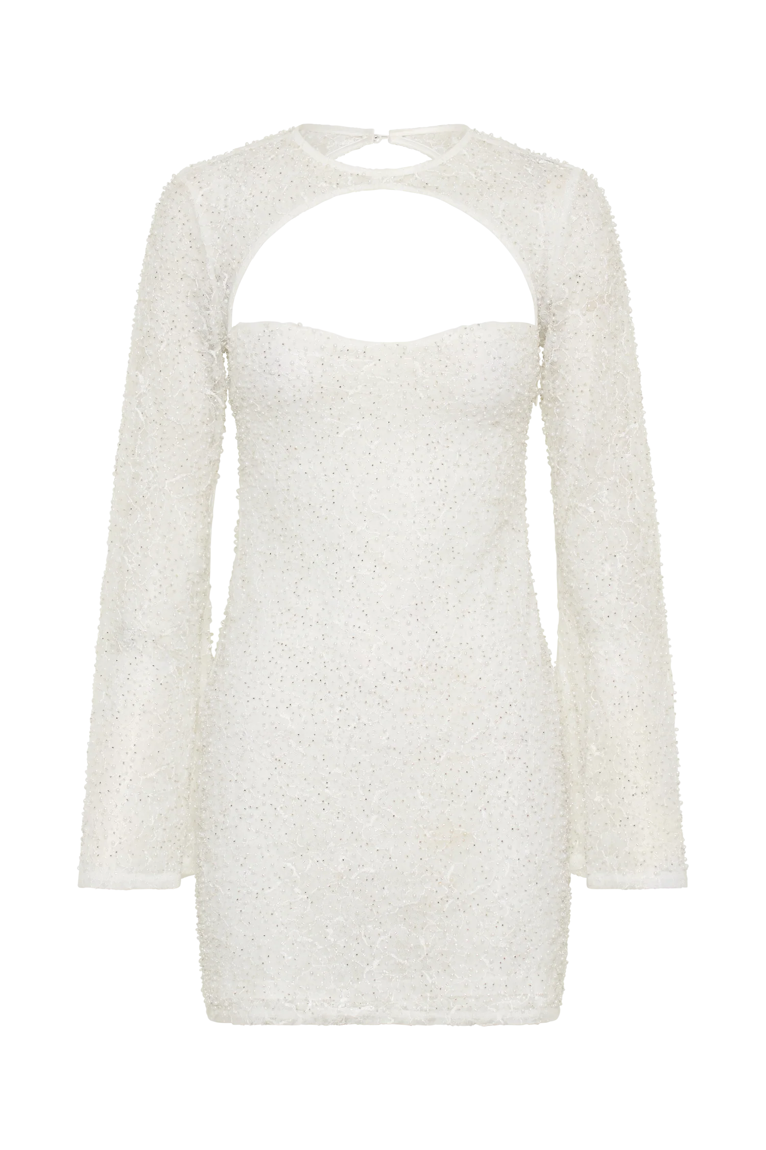 Paxton Pearl Beaded Mini Dress - White - Image 10