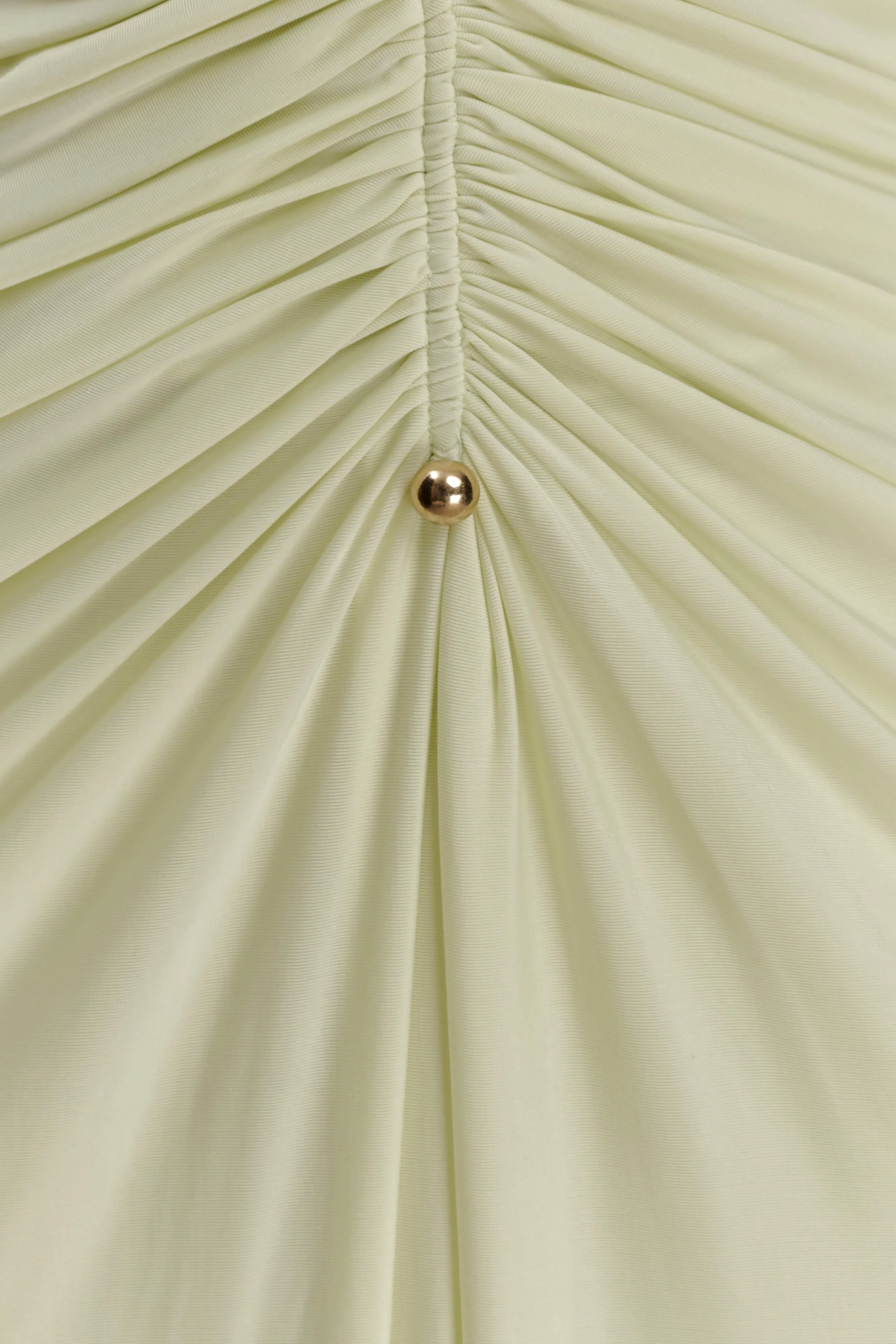 Perrie Slinky Ruched Maxi Dress - Pastel Lime - Image 5