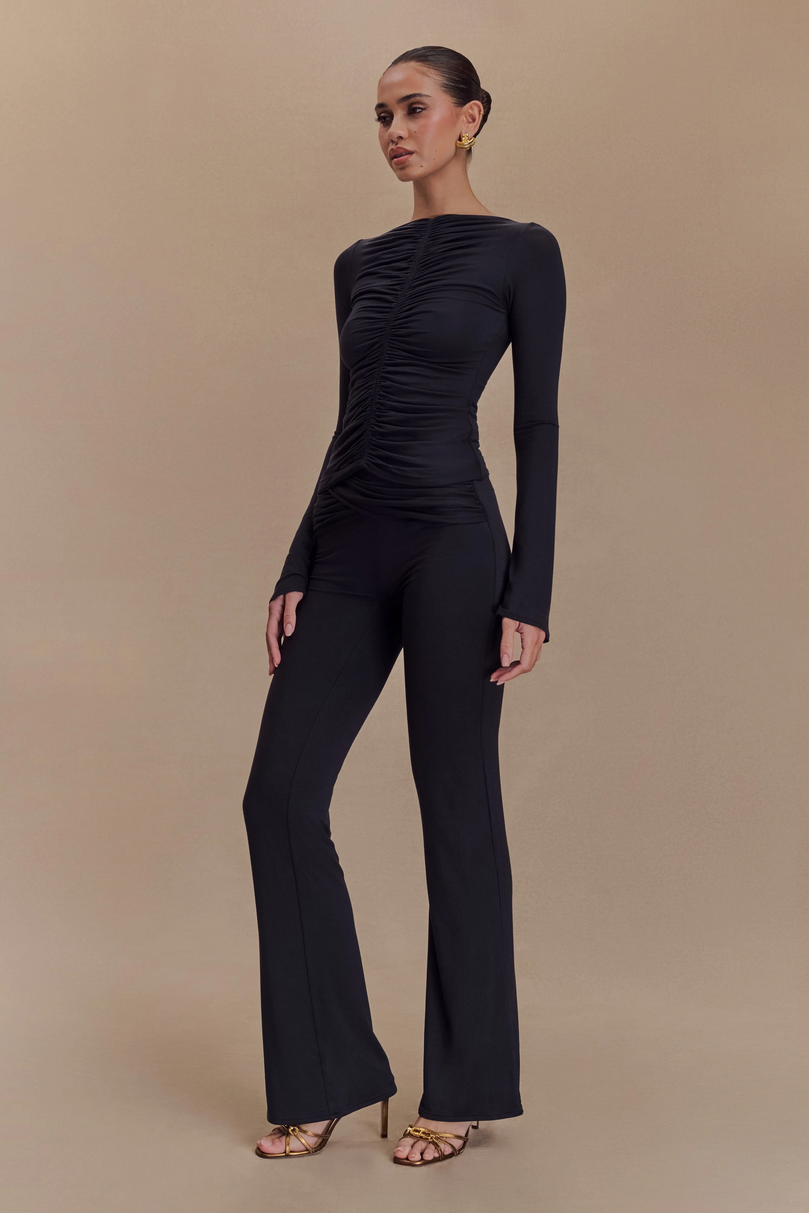 Preston Modal Long Sleeve Top - Black - Image 3