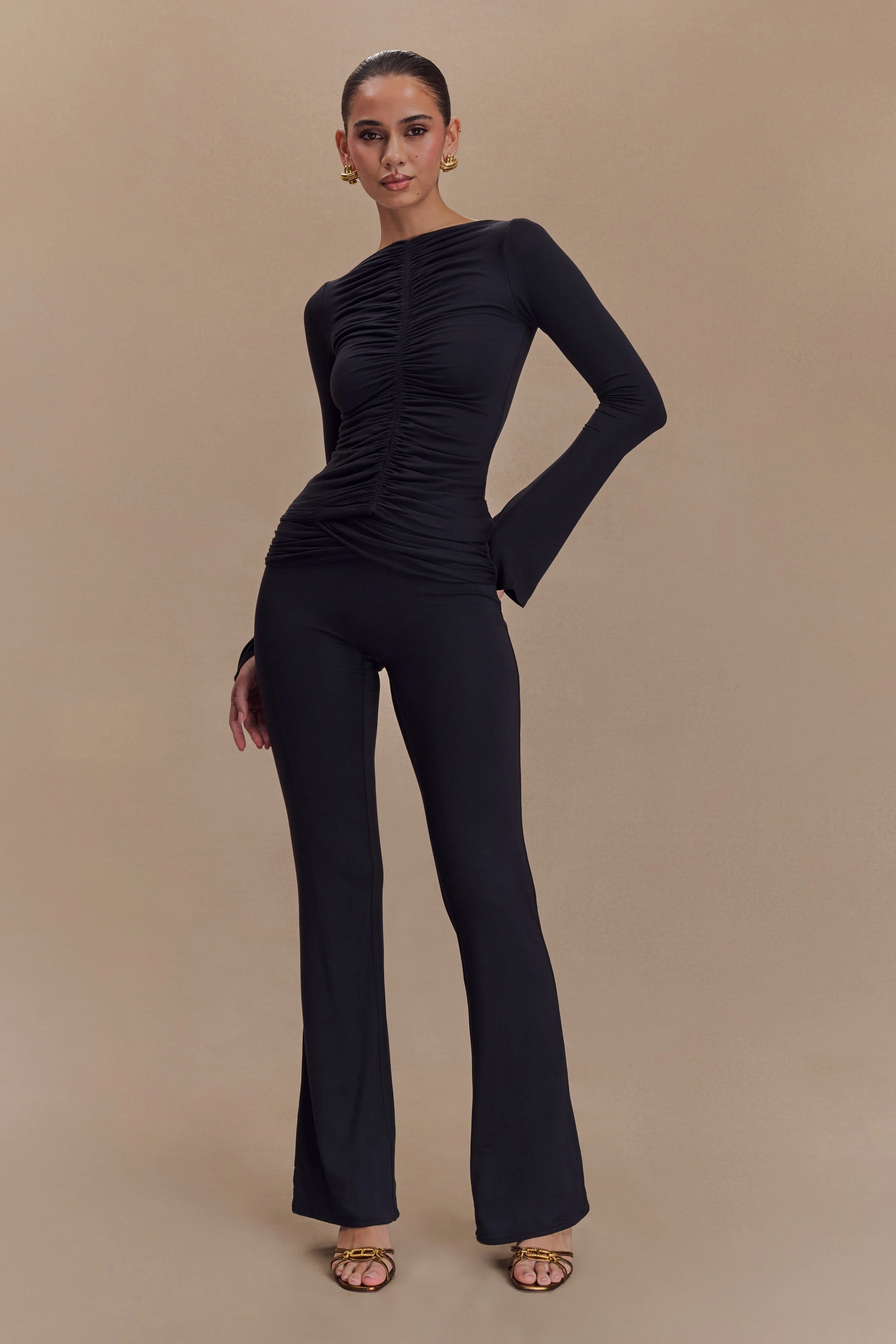 Preston Modal Straight Leg Pants - Black - Image 6