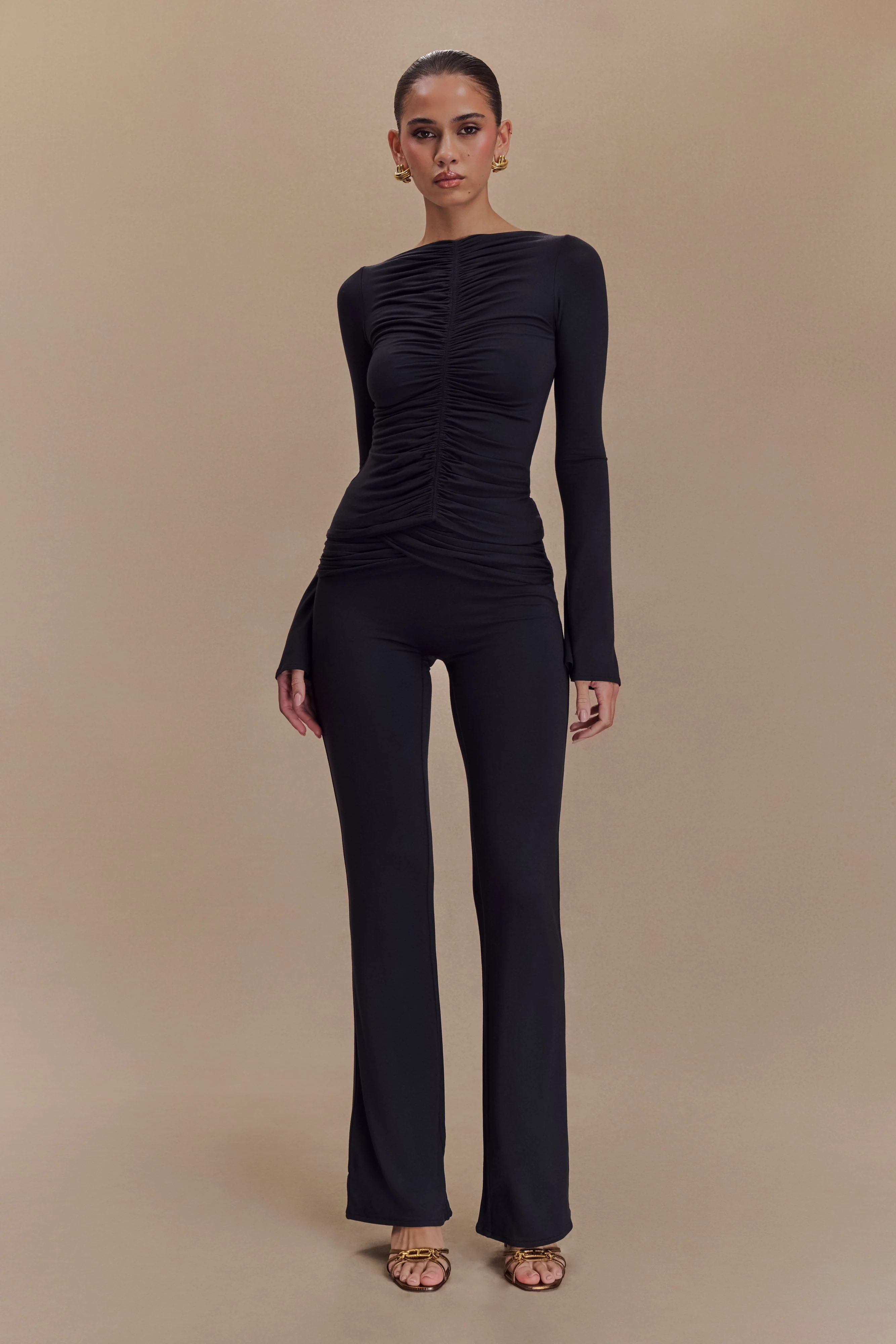 Preston Modal Straight Leg Pants - Black - Image 7