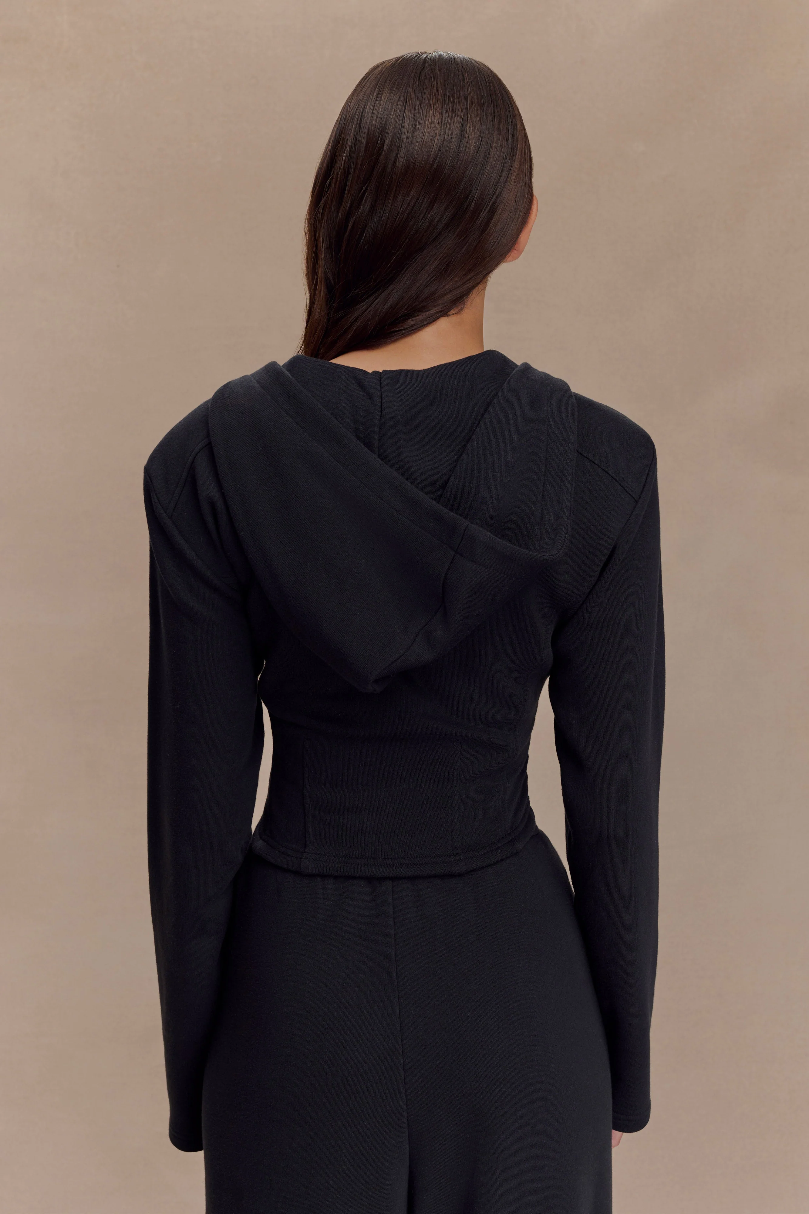 Quinn Zip Up Hoodie - Black - Image 2