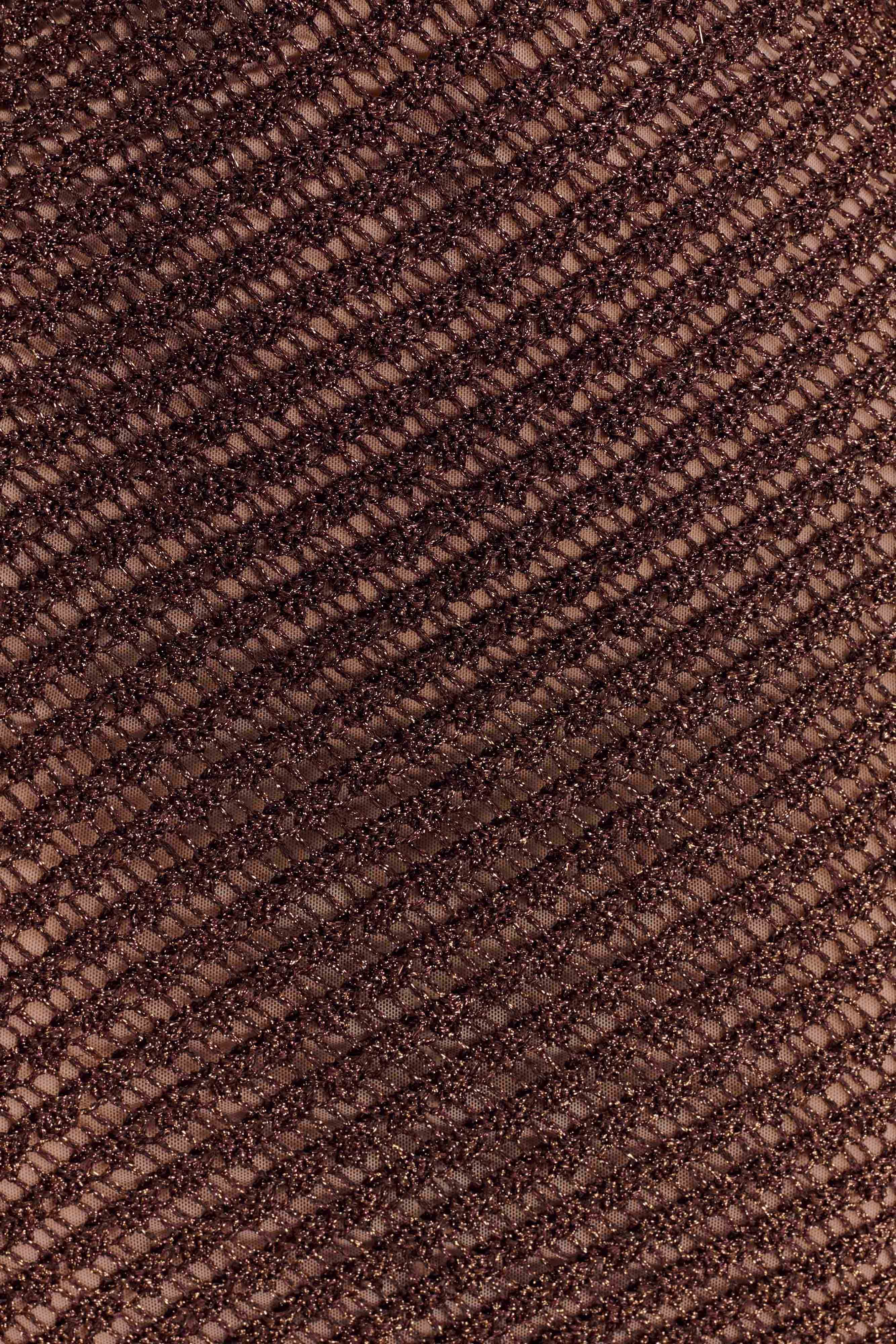 Raelynn Metallic Knit Fringe Midi Dress - Dark Chocolate - Image 7