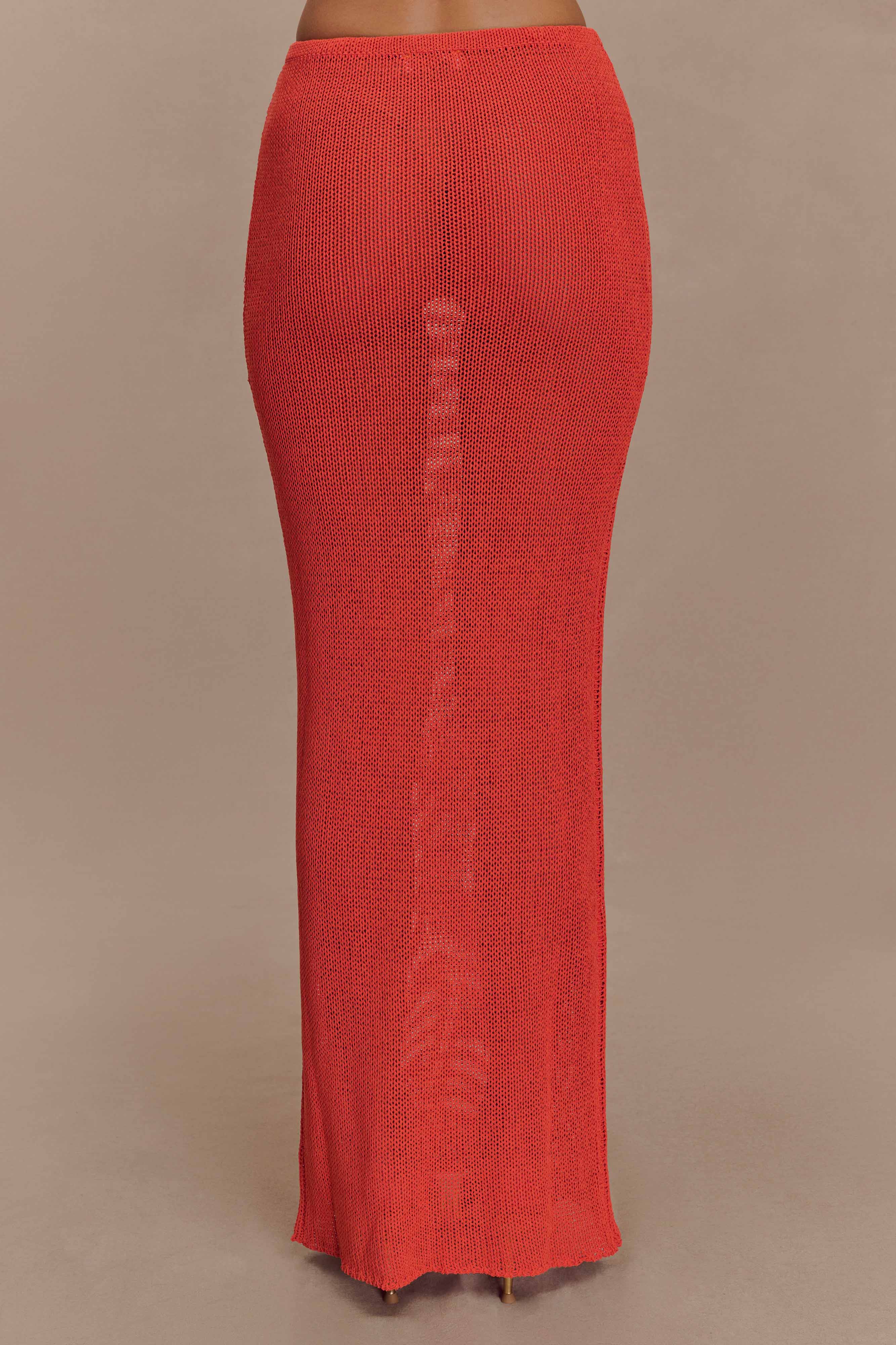 Reagan Knit Maxi Skirt - Orange - Image 2