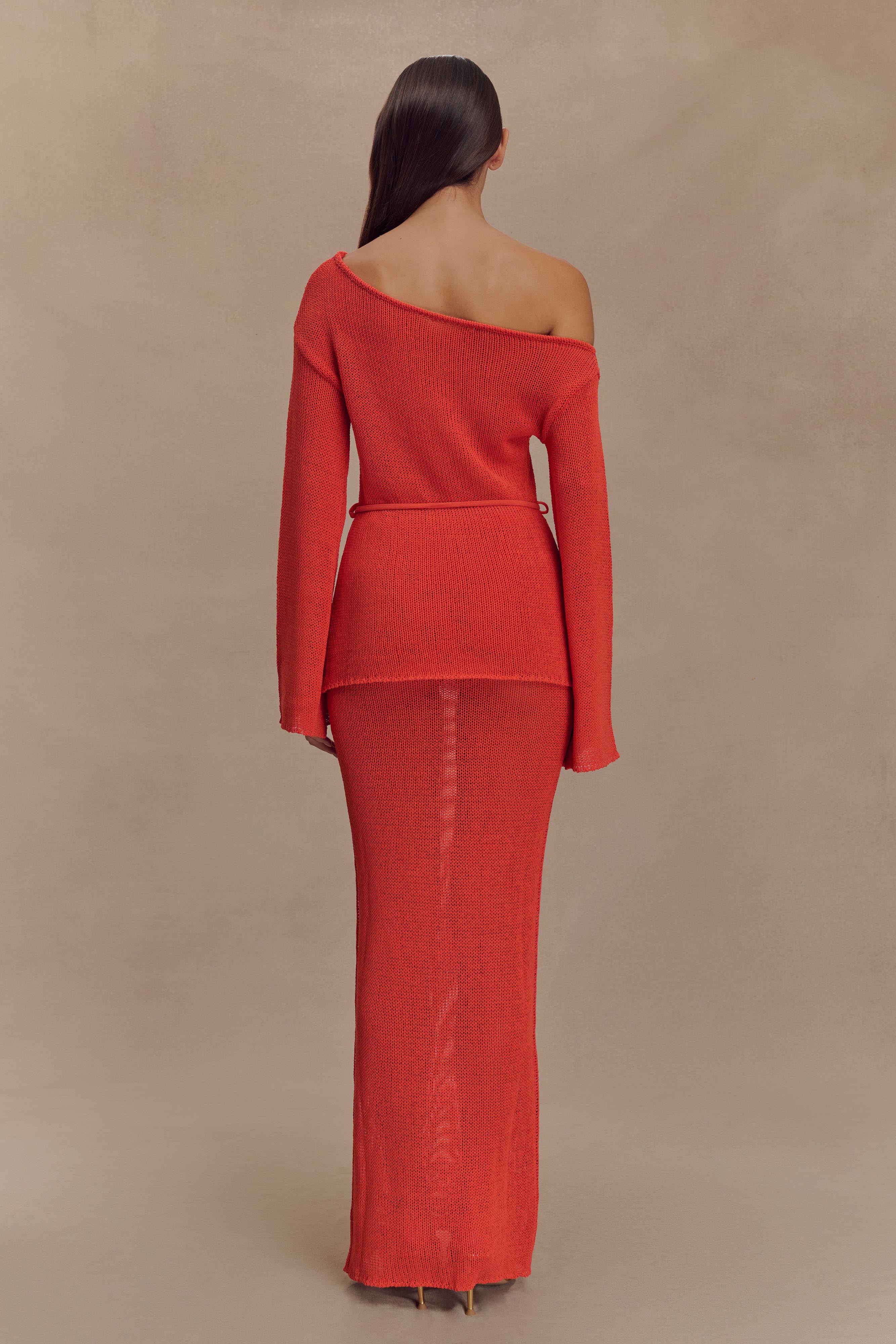 Reagan Knit Maxi Skirt - Orange - Image 6