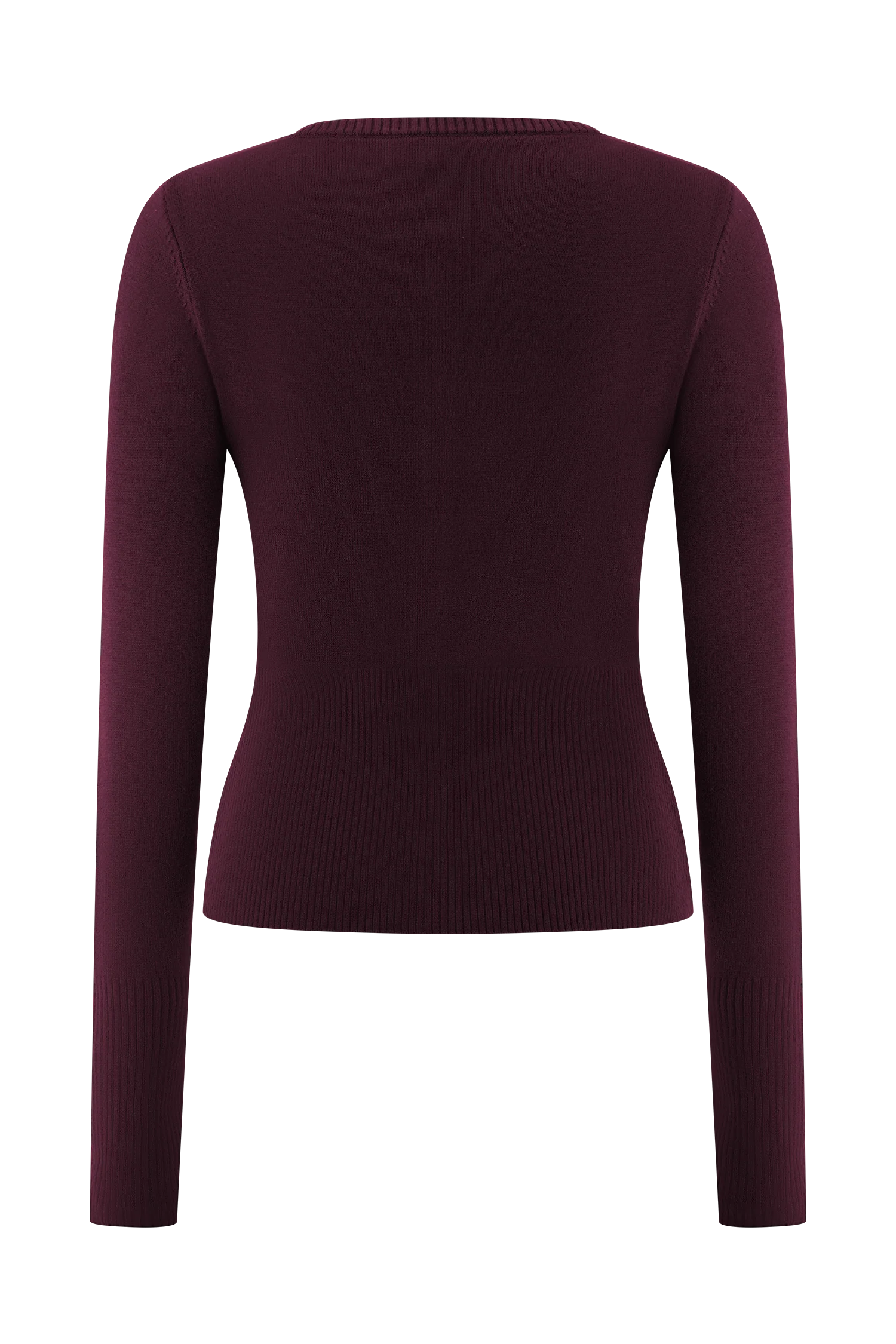 Reese Fitted Knit Cardigan - Merlot - Image 8