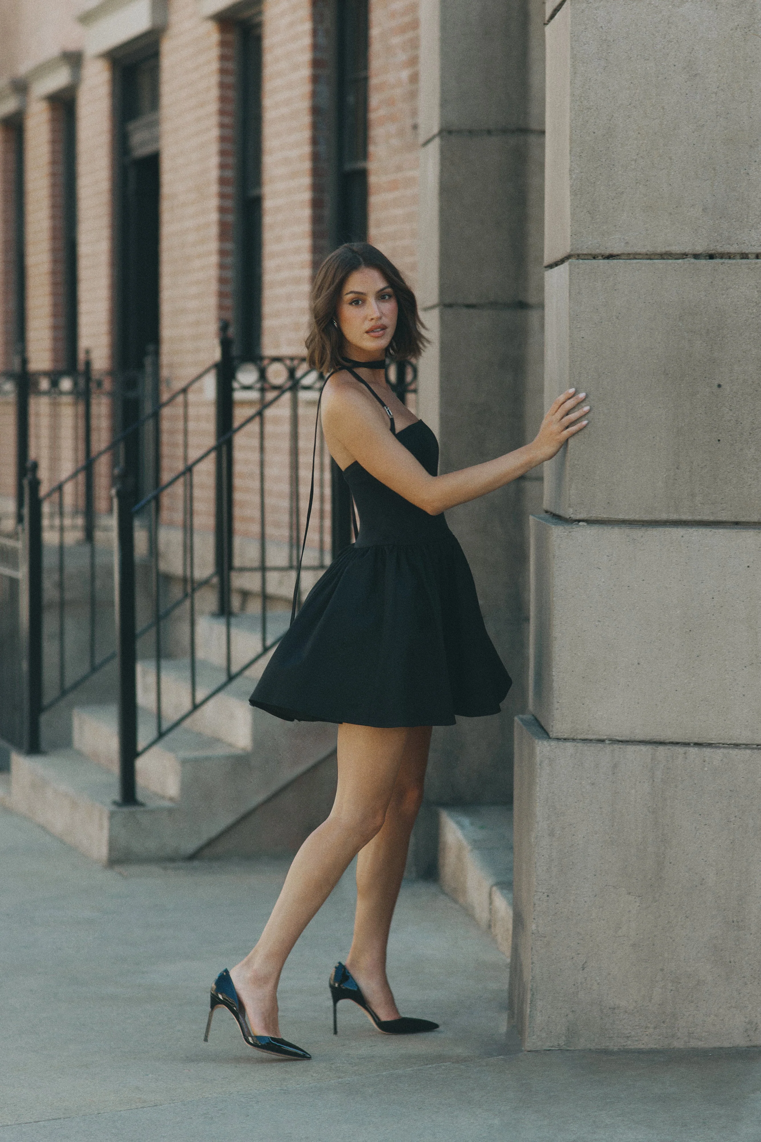 Ruby Halter Mini Dress - Black - Image 7