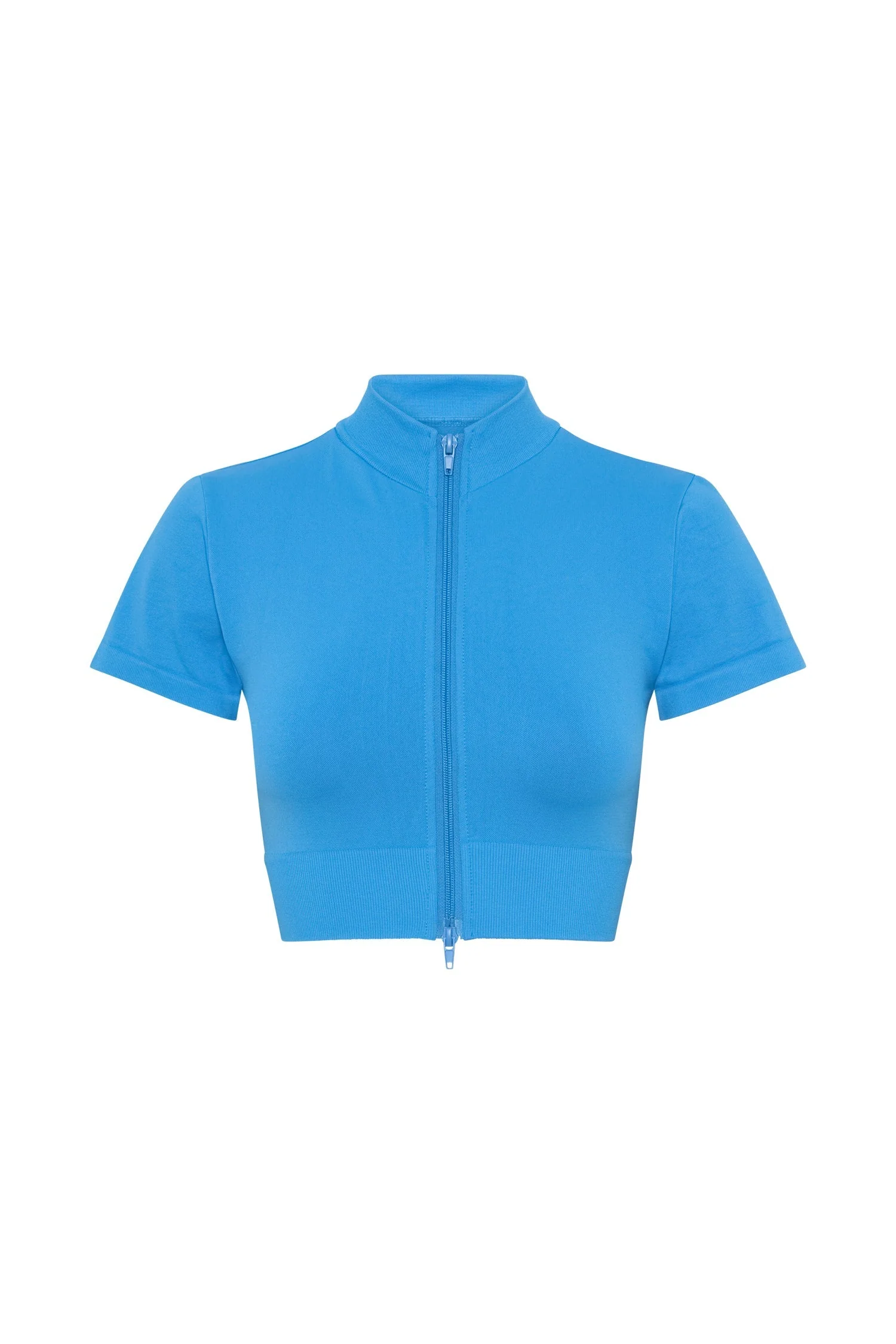 Rylie Zip Up T-Shirt - Blue - Image 9