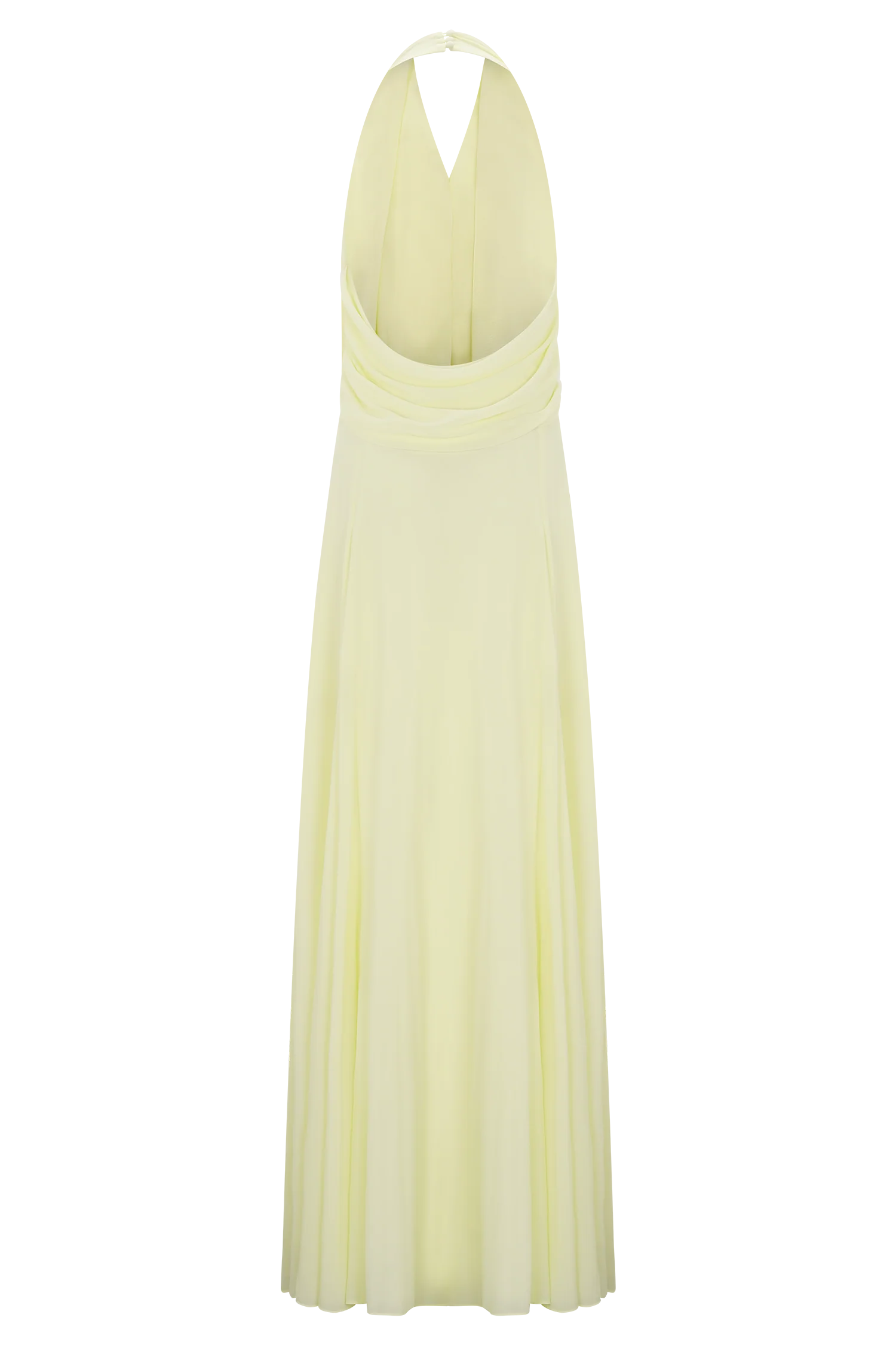 Santal Floral Chiffon Halter Maxi Dress - Lemon - Image 10