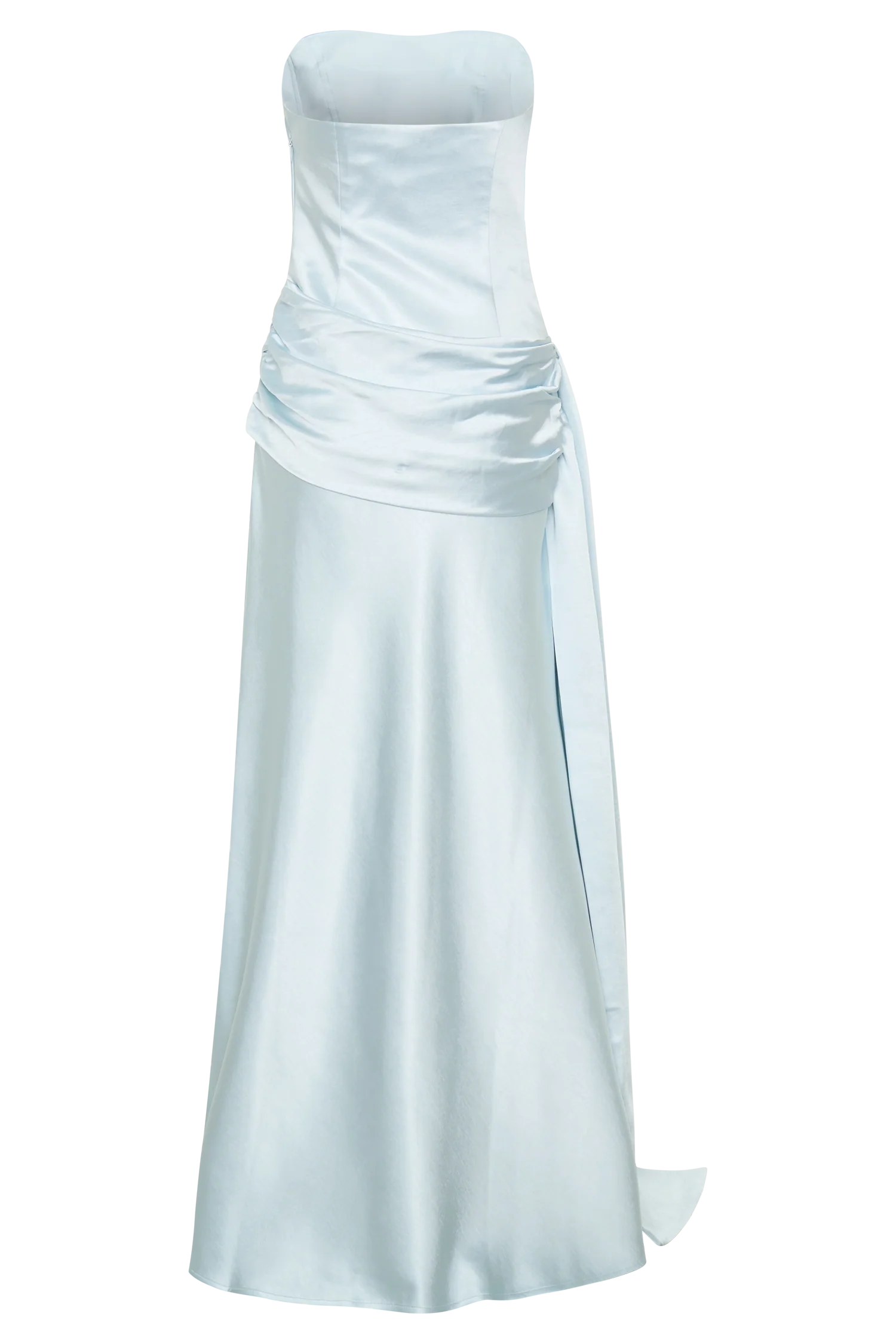 Sarah Strapless Maxi Dress With Waist Tie - Ice Blue - Image 10