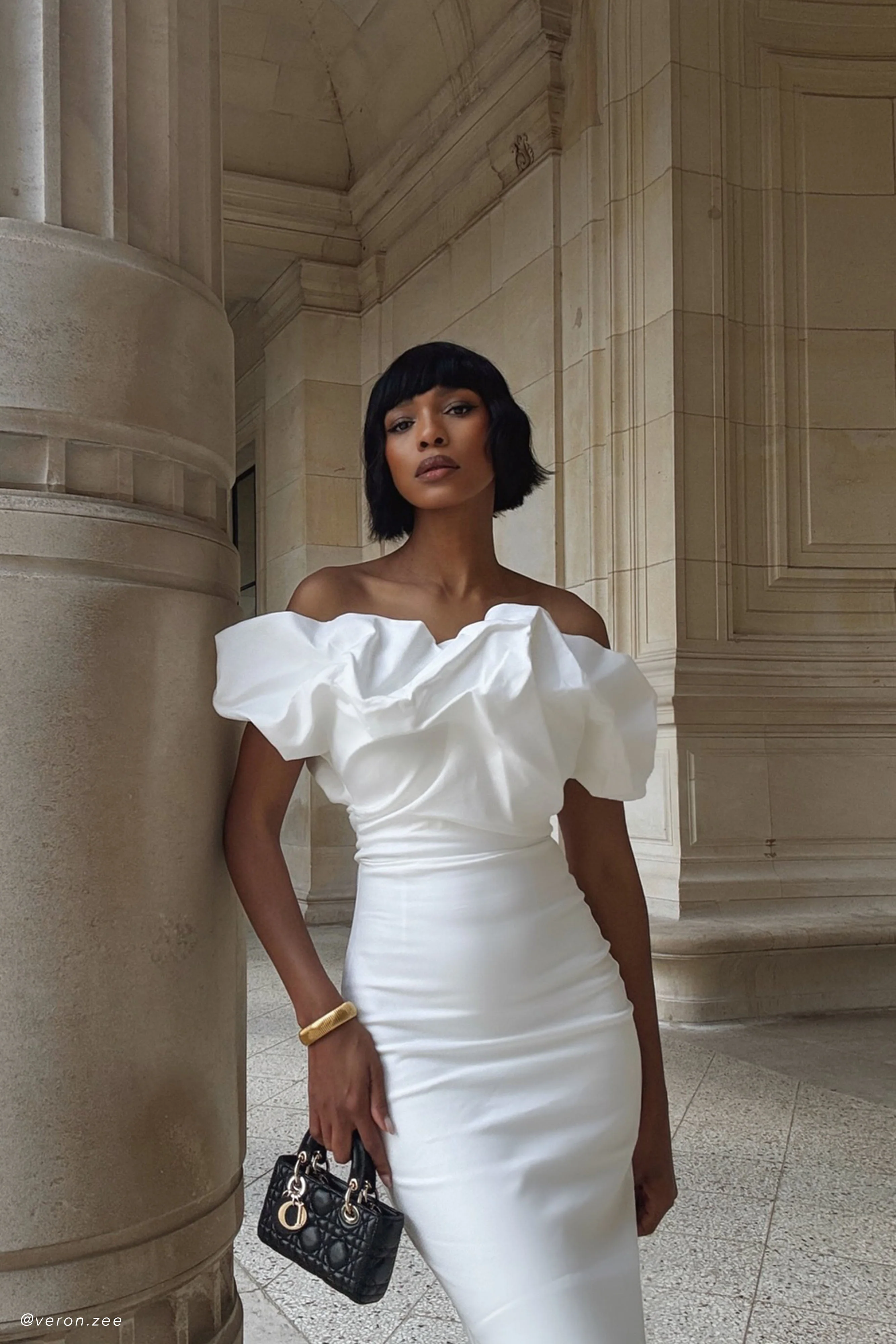 Sariya Sculptural Maxi Dress - White - Image 6