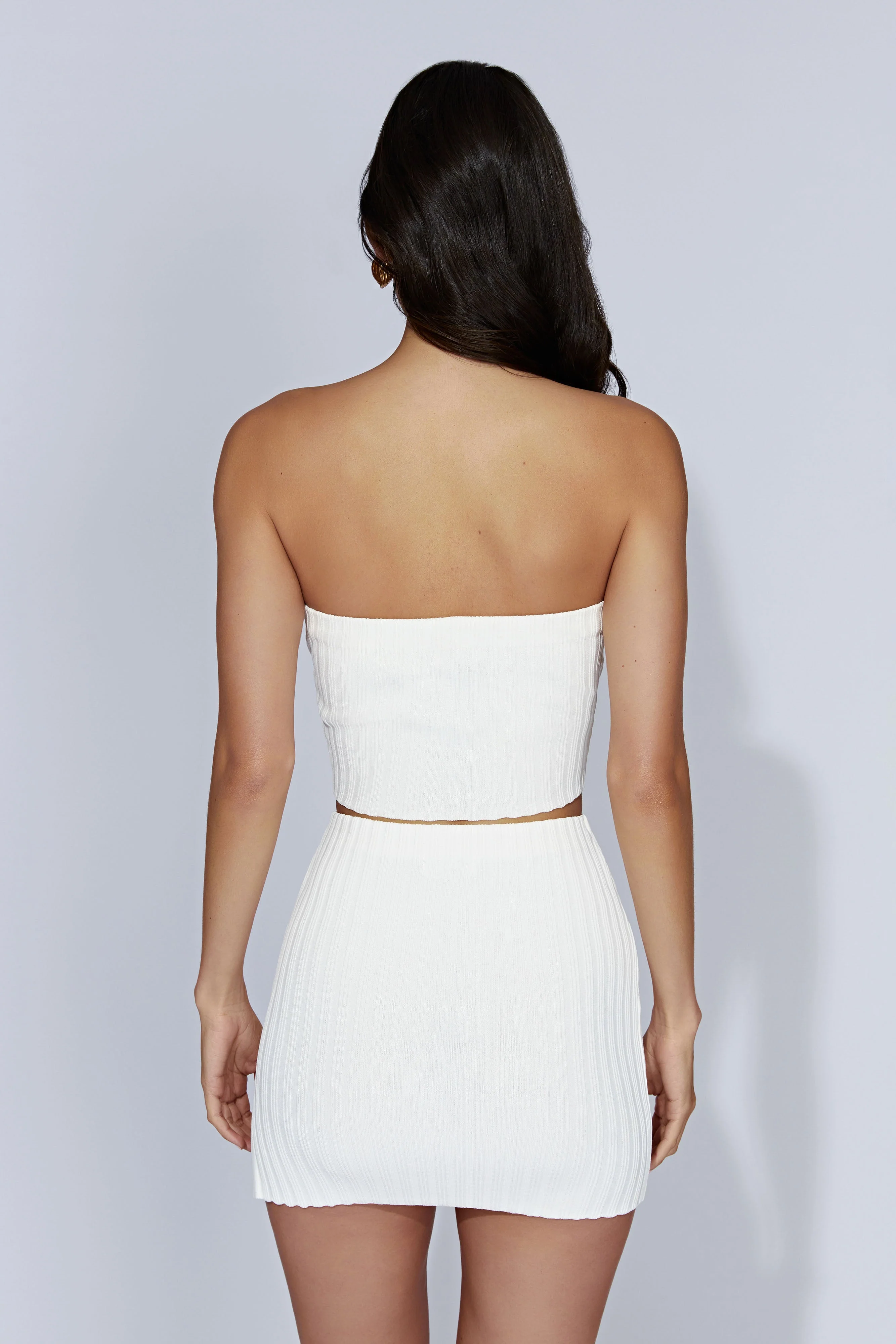 Shiloh Low Rise Knit Mini Skirt - Off White - Image 3