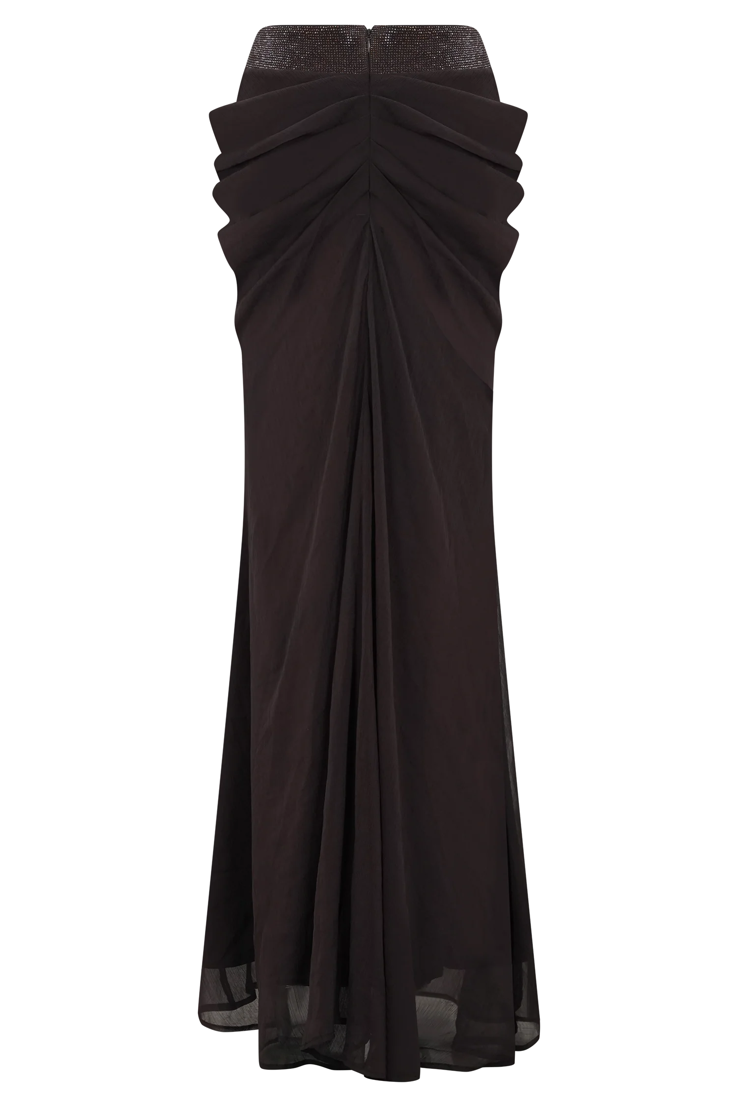 Siren Satin And Diamante Maxi Skirt - Dark Chocolate - Image 10