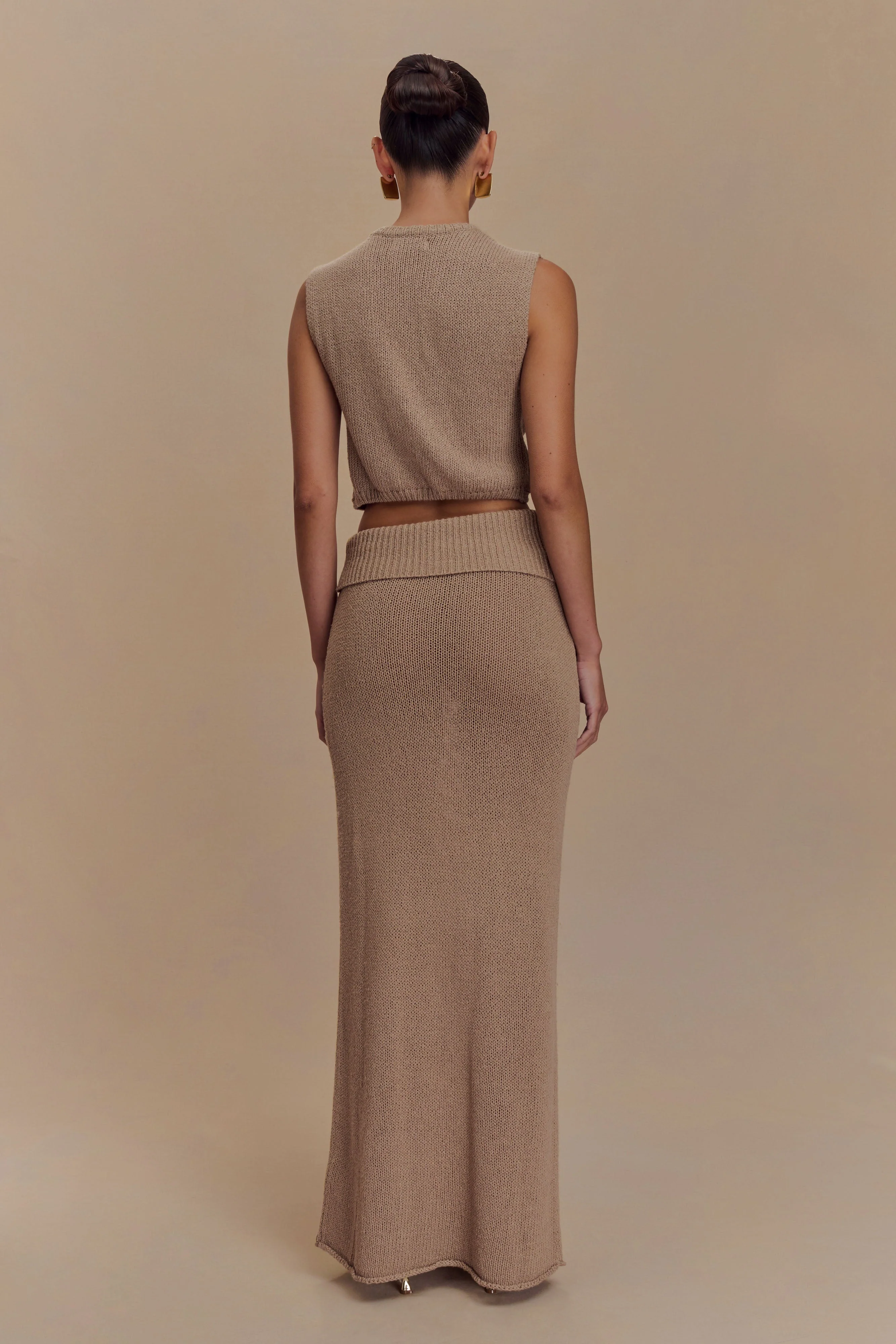 Sloane Knit Maxi Skirt - Latte - Image 2