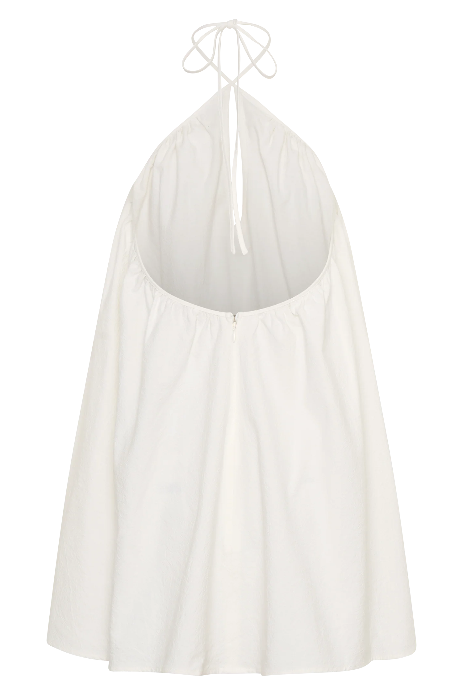 Sonja Keyhole Halter Cotton Mini Dress - White - Image 9