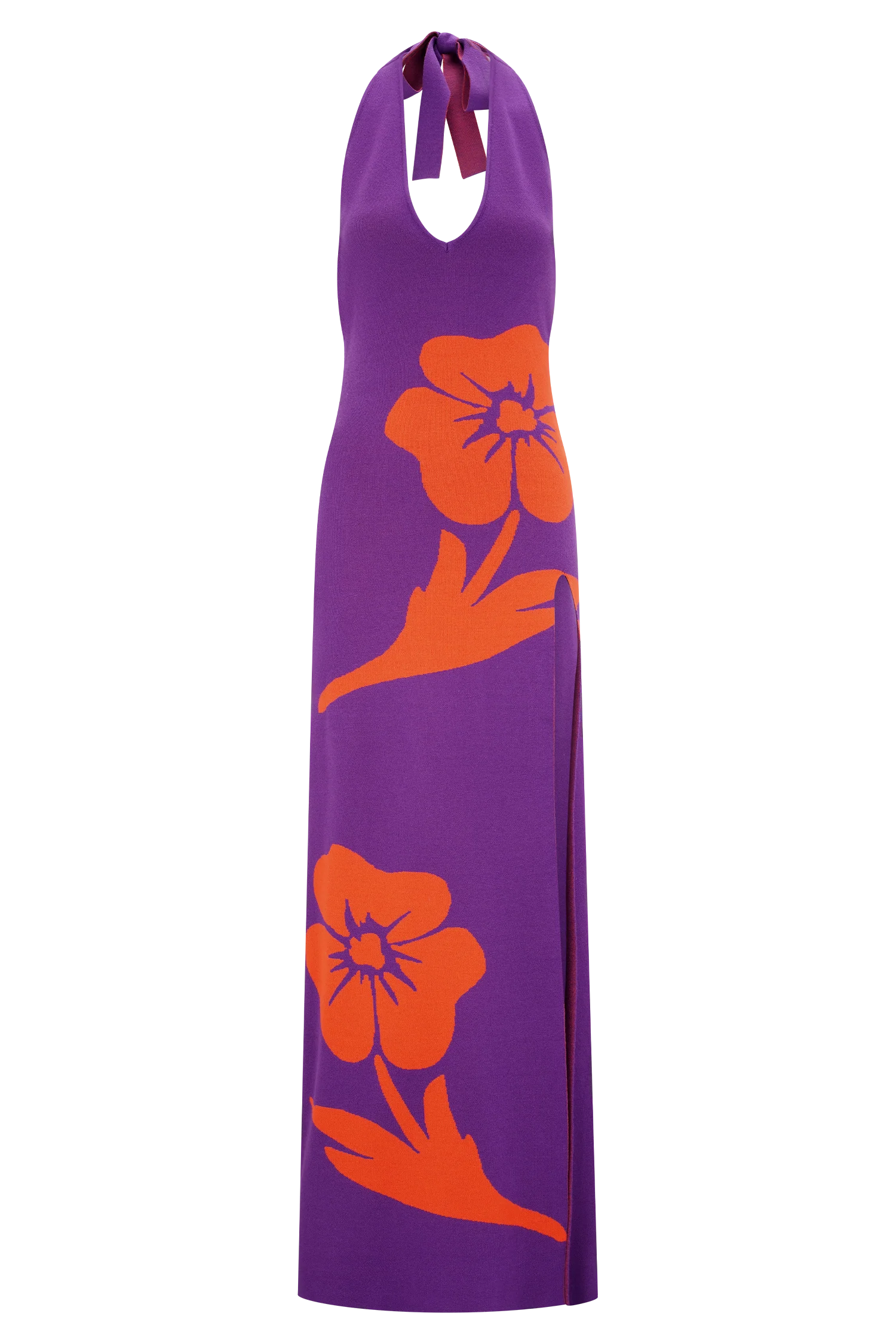 Stacy Knit Halter Maxi Dress - Purple/Red - Image 7