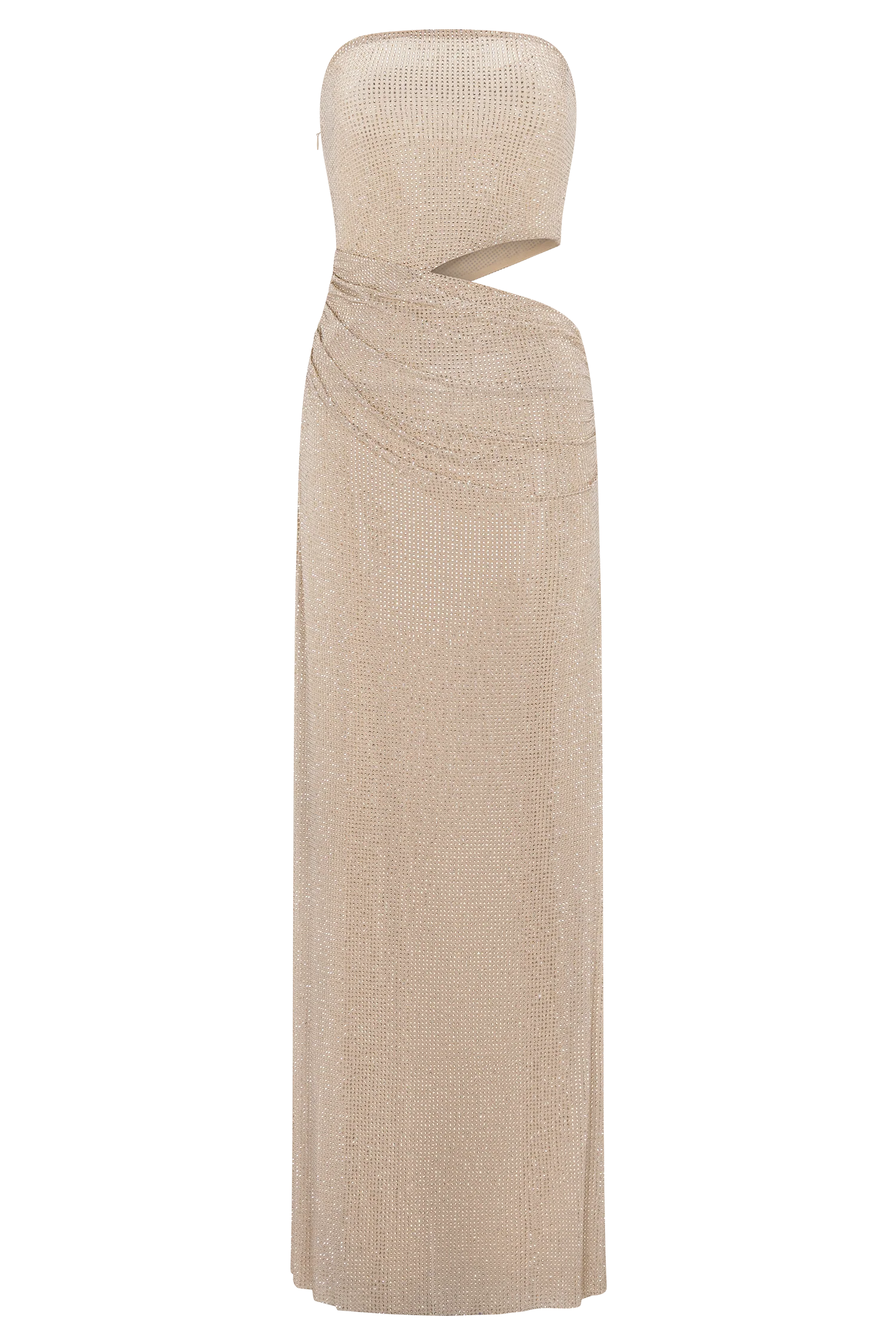 Starla Strapless Diamante Maxi Dress - Gold - Image 11