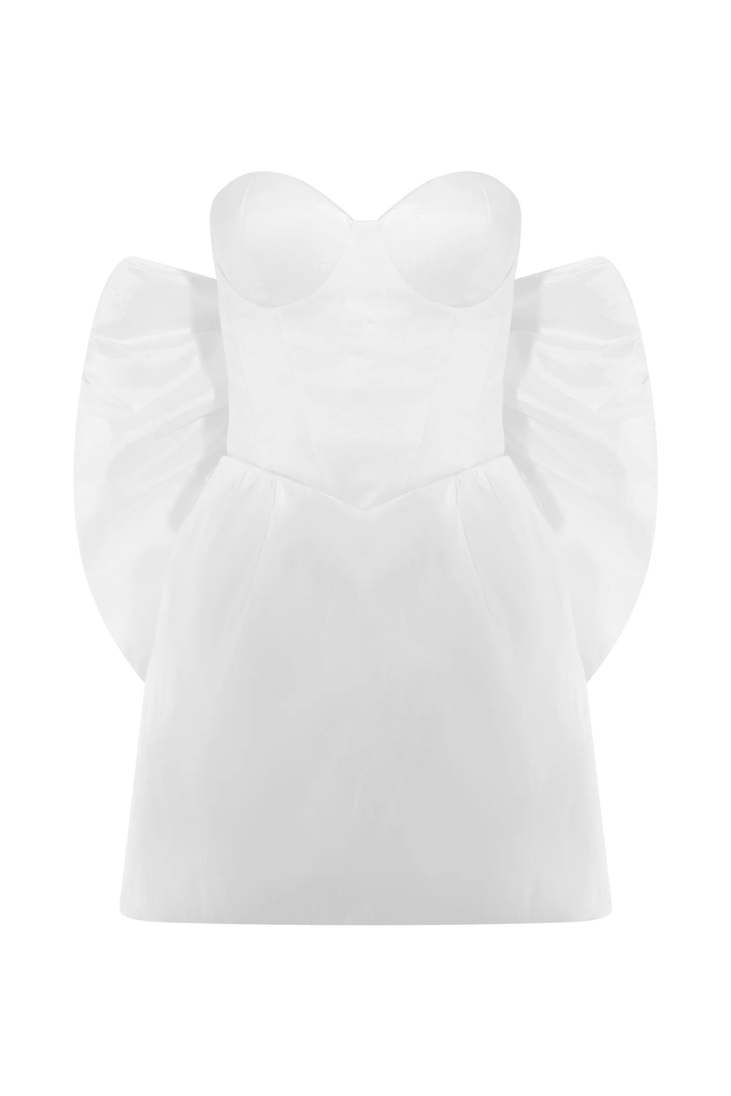 Suzette Taffeta Bow Mini Dress - White - Image 15