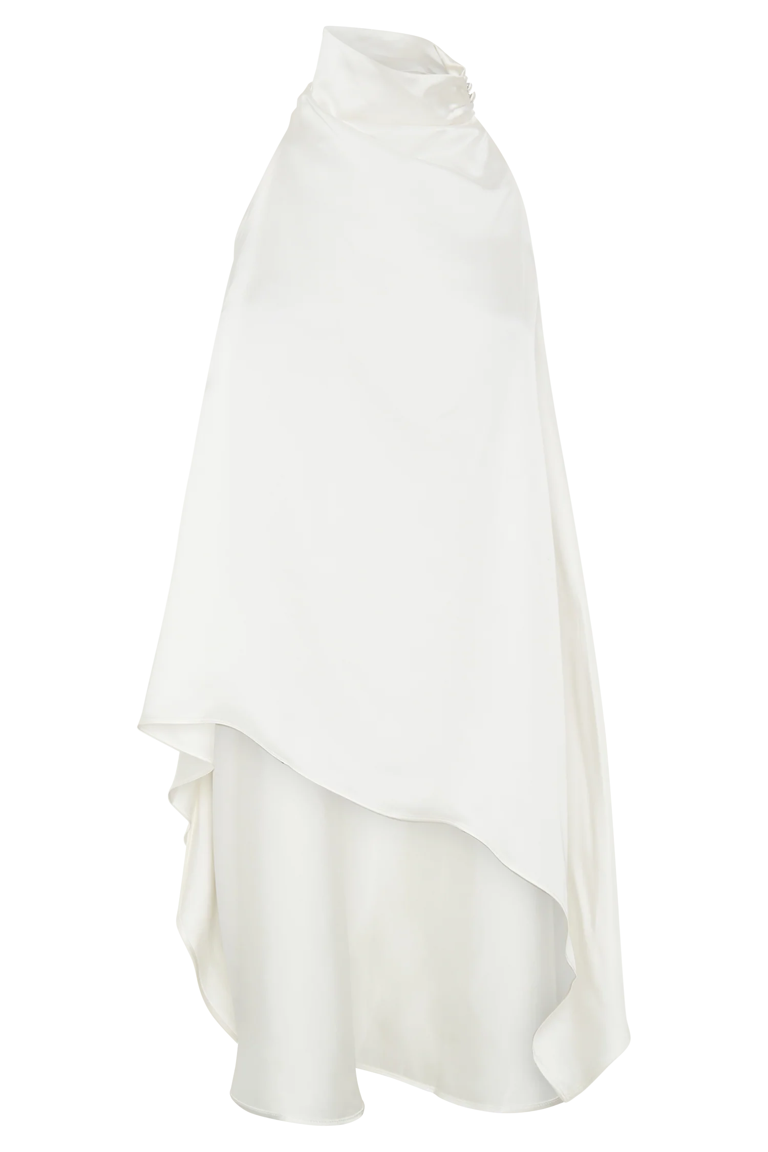 Sydney Asymmetrical Satin Halter Top - Ivory - Image 7