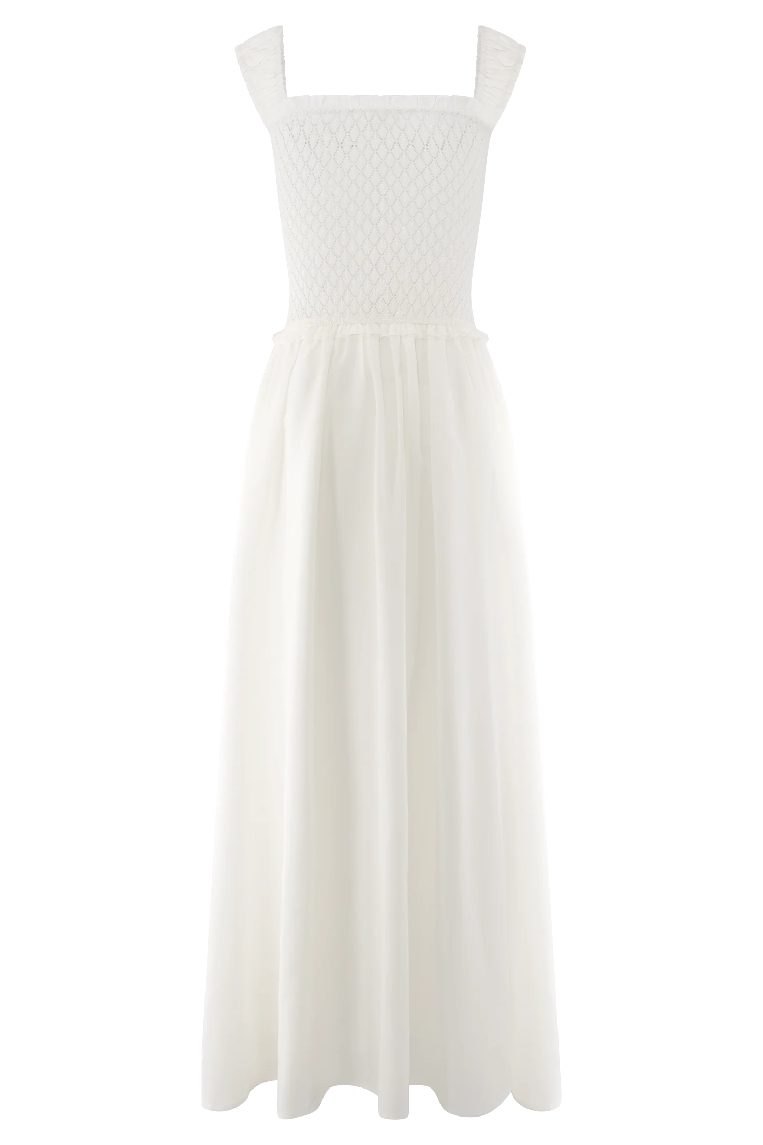 Tahlia Pointelle Knit Midi Dress - White - Image 7