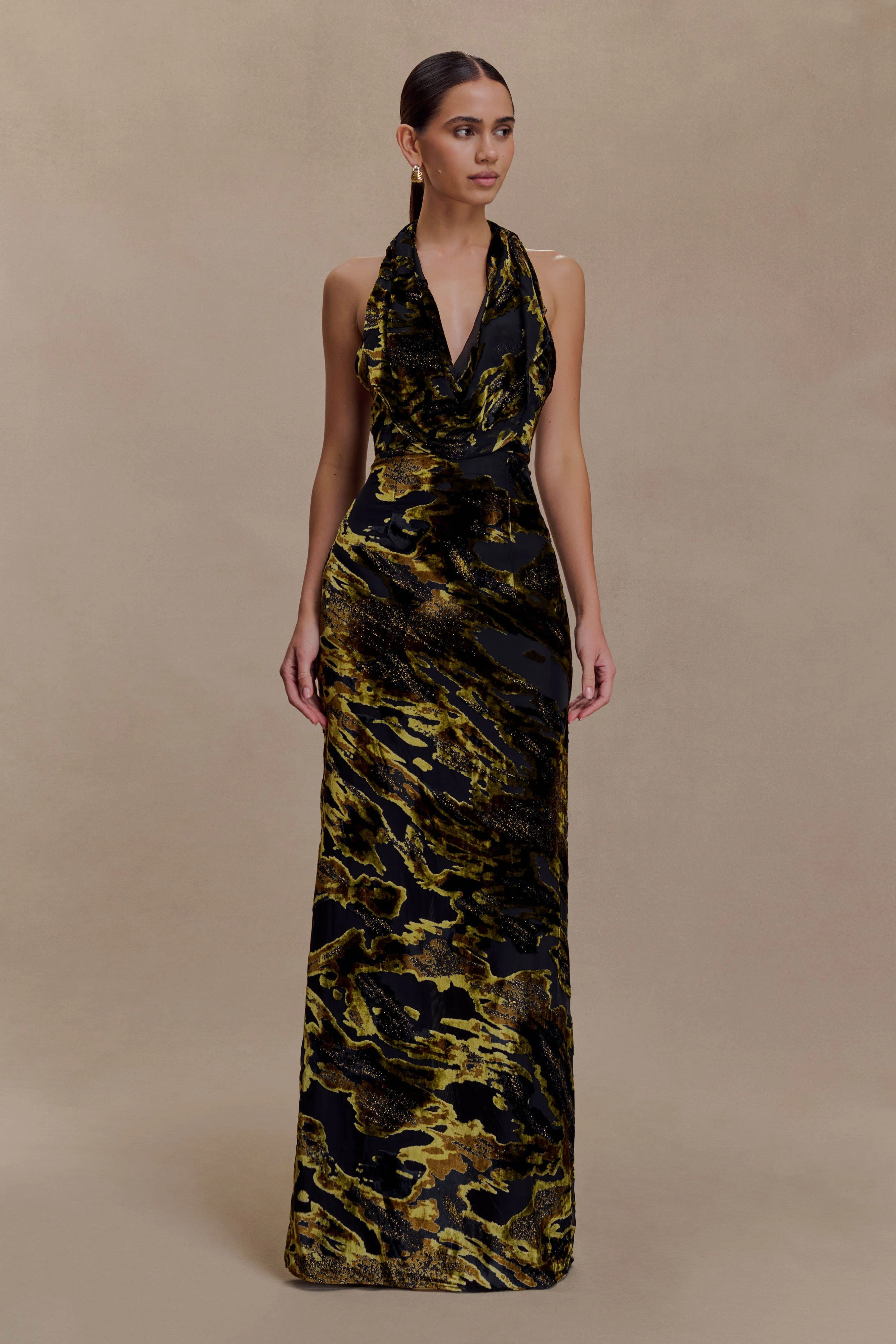Talila Cowl Front Maxi Dress - Velvet Burnout - Image 5