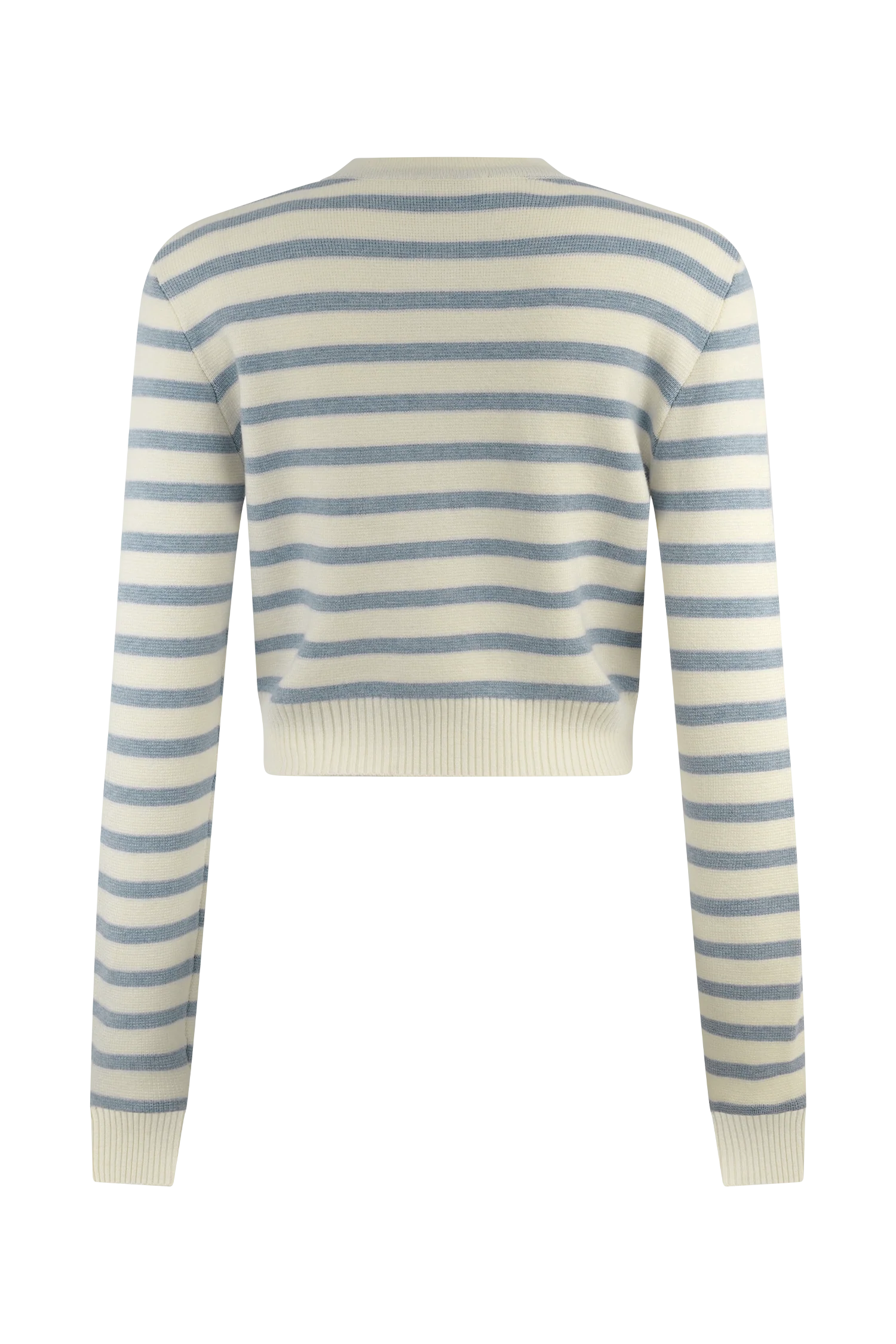 Tanner Striped Knit Cardigan - Light Blue/White - Image 8