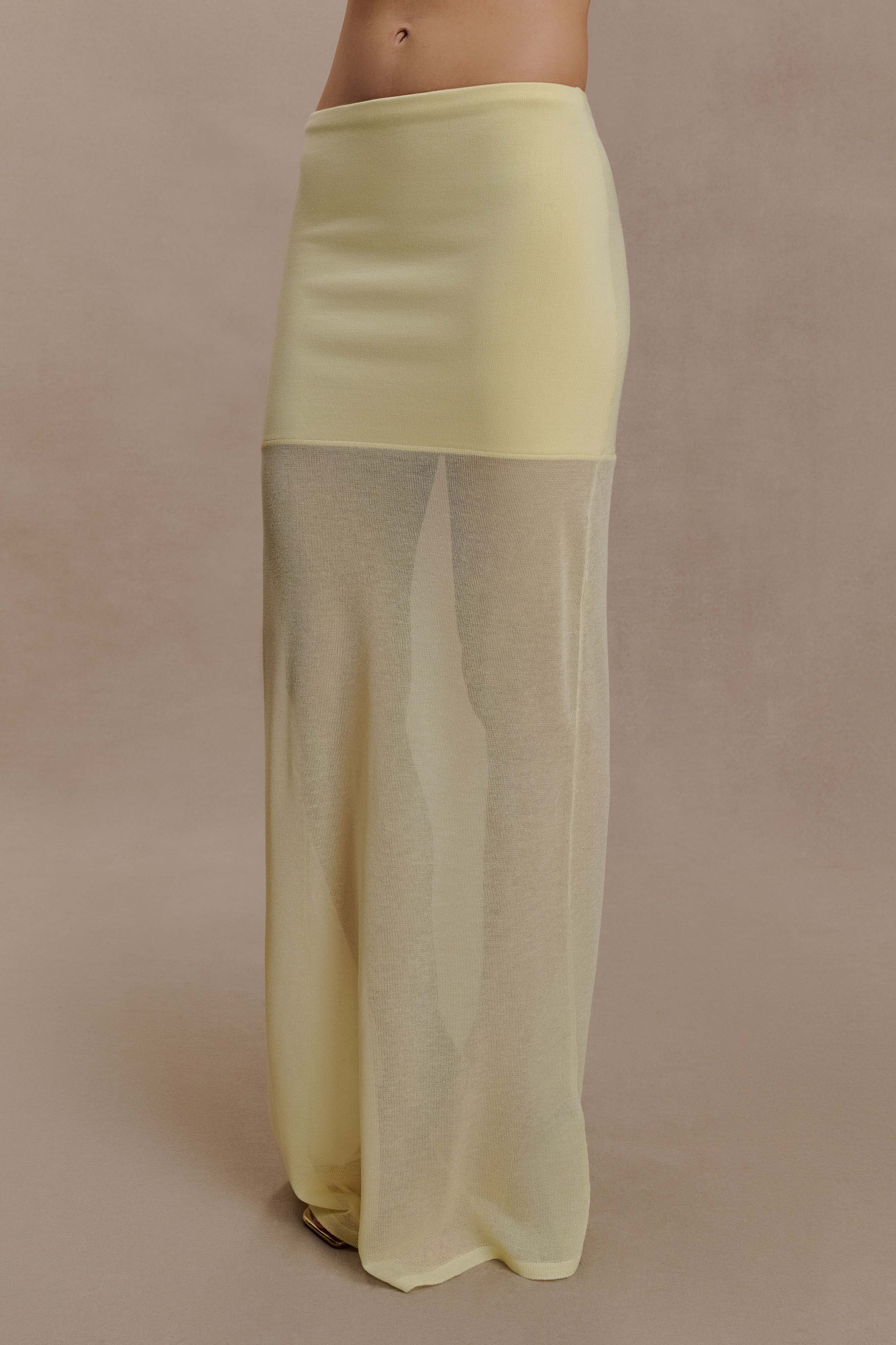 Tanyel Sheer And Bandage Knit Maxi Skirt - Lemon - Image 6