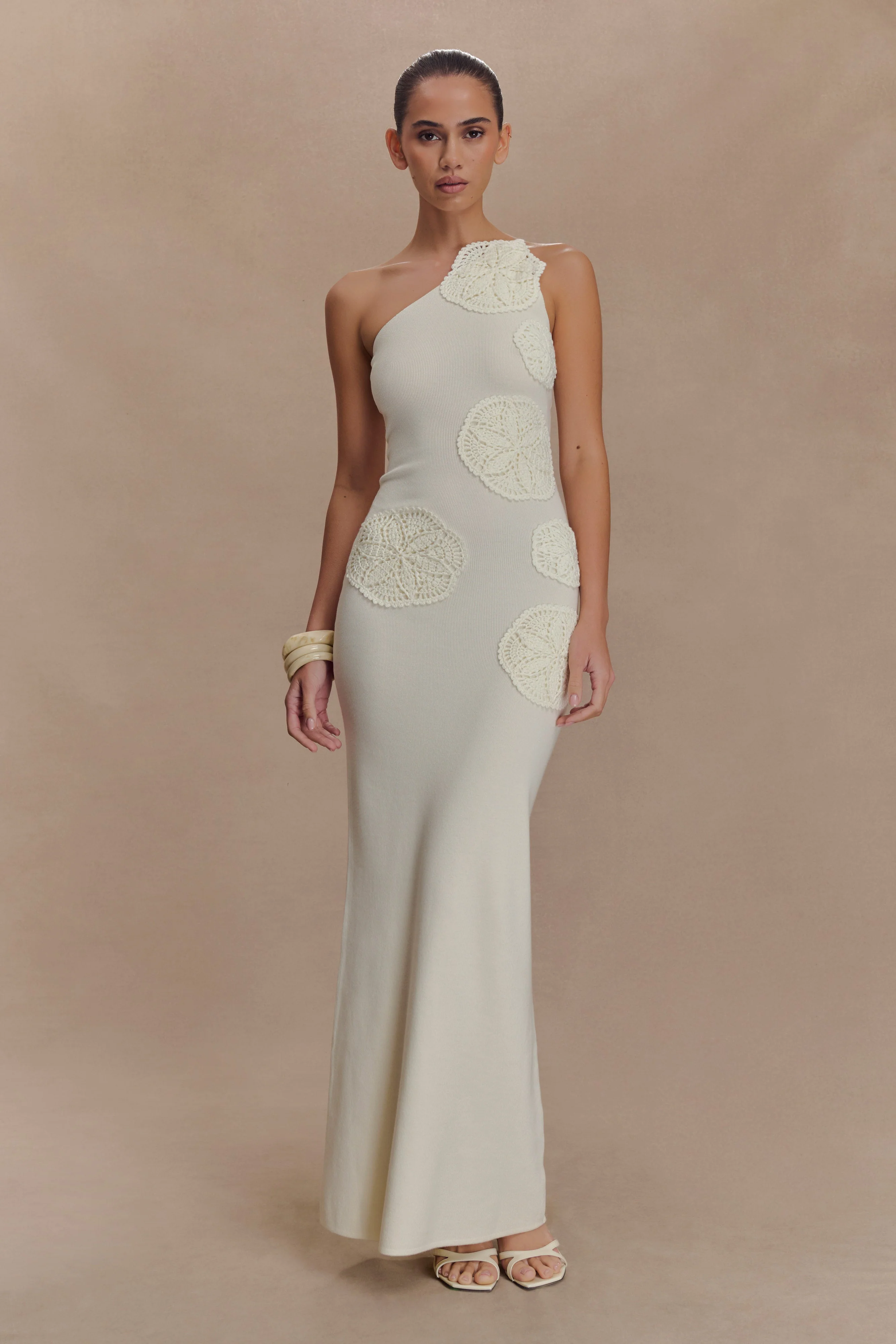 Teneika Crochet Knit Maxi Dress - Ivory - Image 4