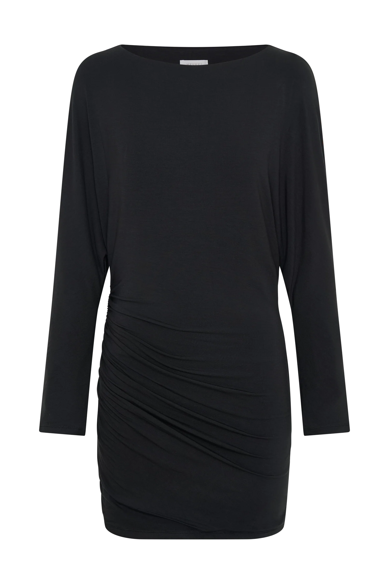 Thao Long Sleeve Gathered Mini Dress - Dark Charcoal - Image 9