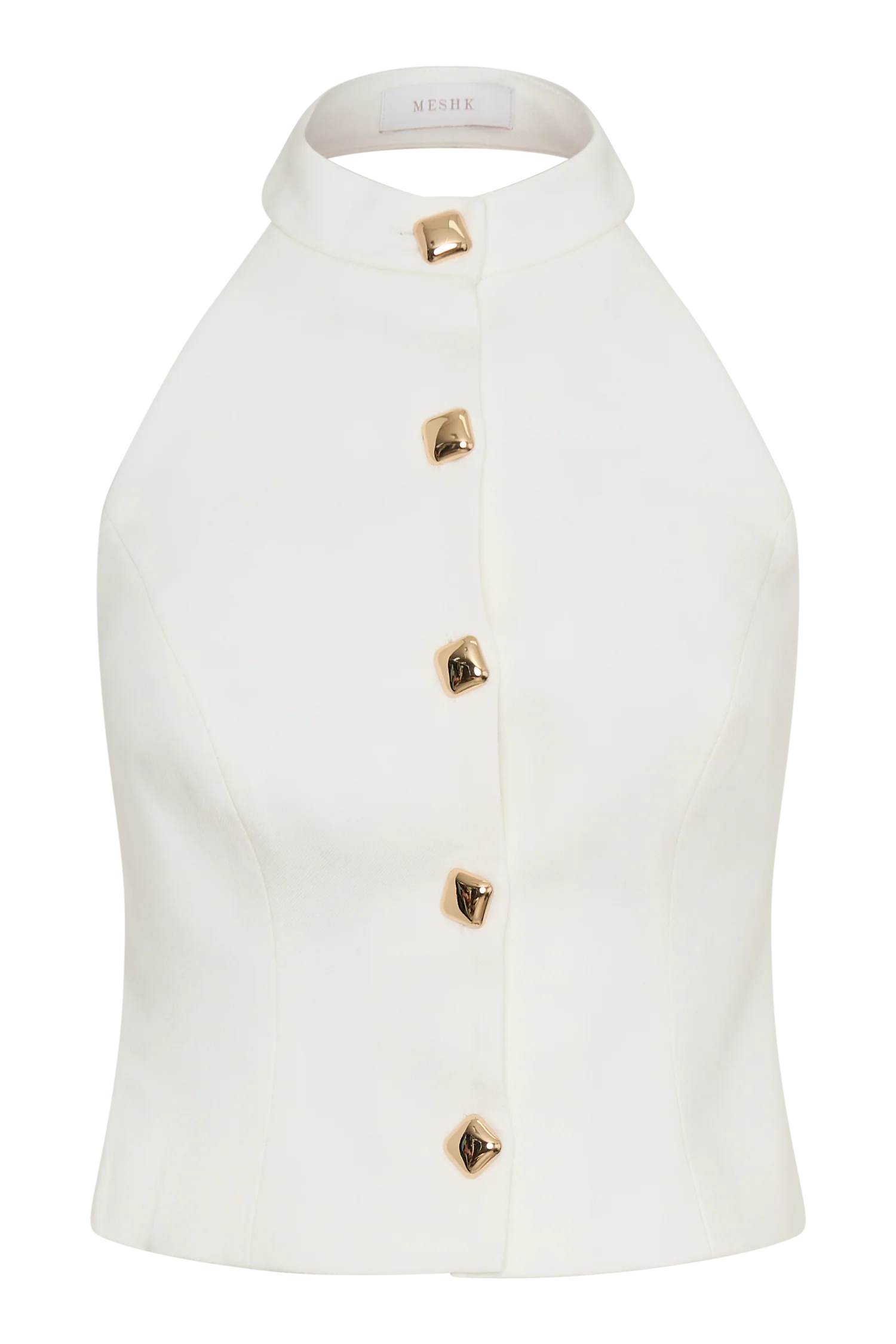Tiara Halter Neck Suiting Top - White - Image 7