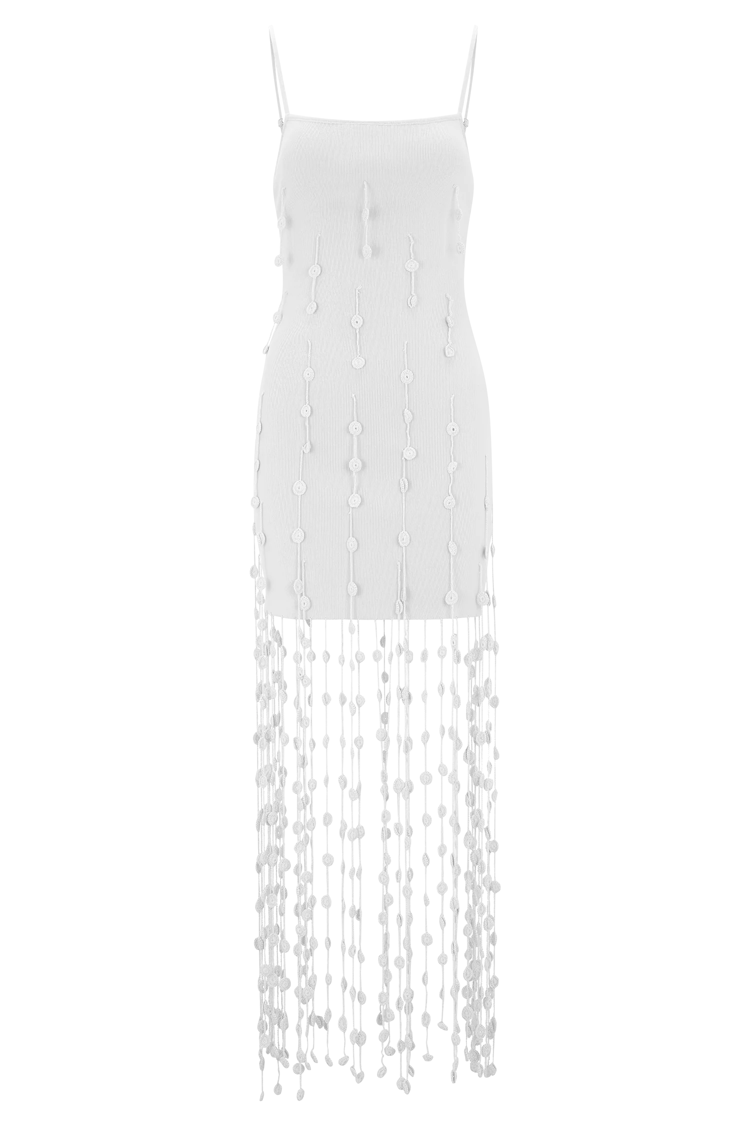 Tove Hand Knit Flower Mini Dress - White - Image 7