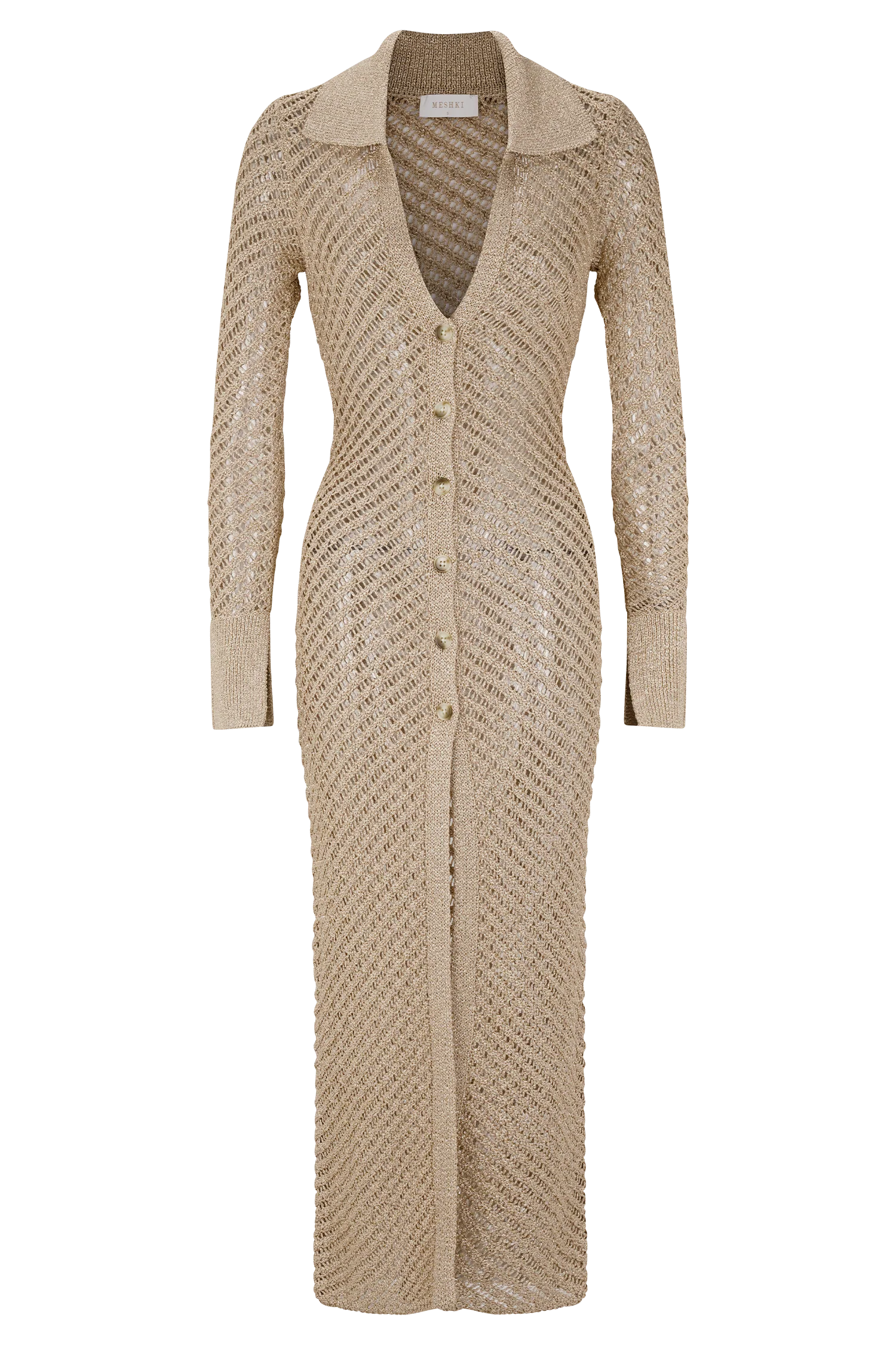 Waverley Metallic Knit Swim Cover Up - Gold - Image 7